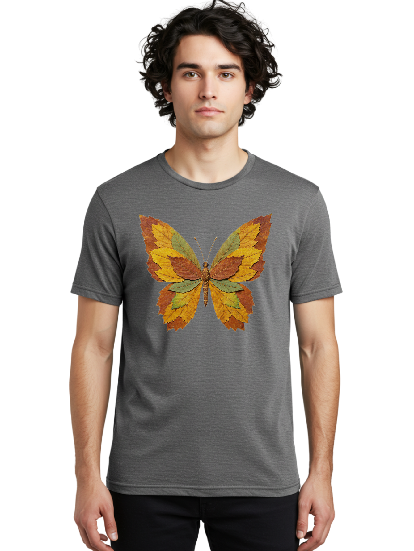 Butterfly-Made-Of-Leaves Men'S Graphic Tee, 100% Cotton, Comfortable Casual Summer Wear, Machine Washable, Vintage Camera, Old Camera, Antique Camera, Black Camera, Classic Photography, Photography Equipment, Nostalgic Device, Film Camera, Bal914