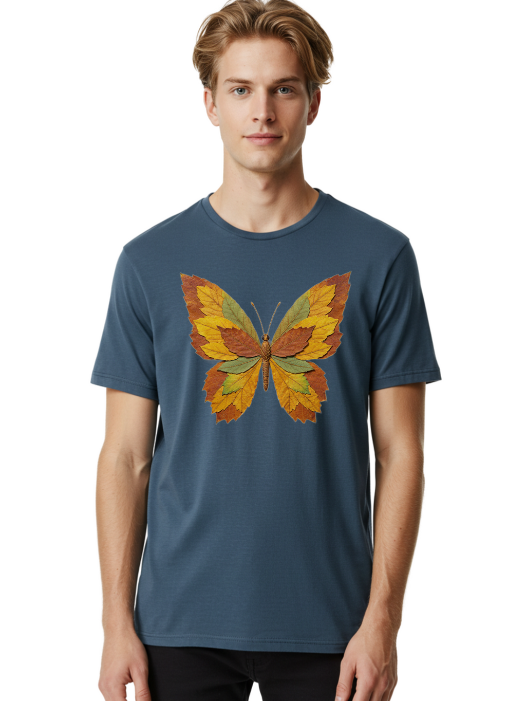Butterfly-Made-Of-Leaves Men'S Graphic Tee, 100% Cotton, Comfortable Casual Summer Wear, Machine Washable, Vintage Camera, Old Camera, Antique Camera, Black Camera, Classic Photography, Photography Equipment, Nostalgic Device, Film Camera, Bal914