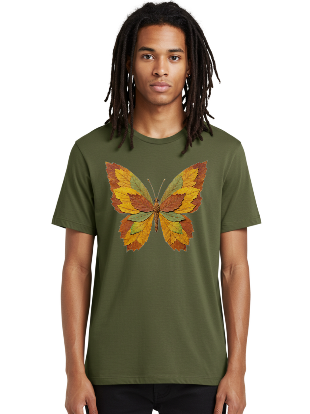 Butterfly-Made-Of-Leaves Men'S Graphic Tee, 100% Cotton, Comfortable Casual Summer Wear, Machine Washable, Vintage Camera, Old Camera, Antique Camera, Black Camera, Classic Photography, Photography Equipment, Nostalgic Device, Film Camera, Bal914
