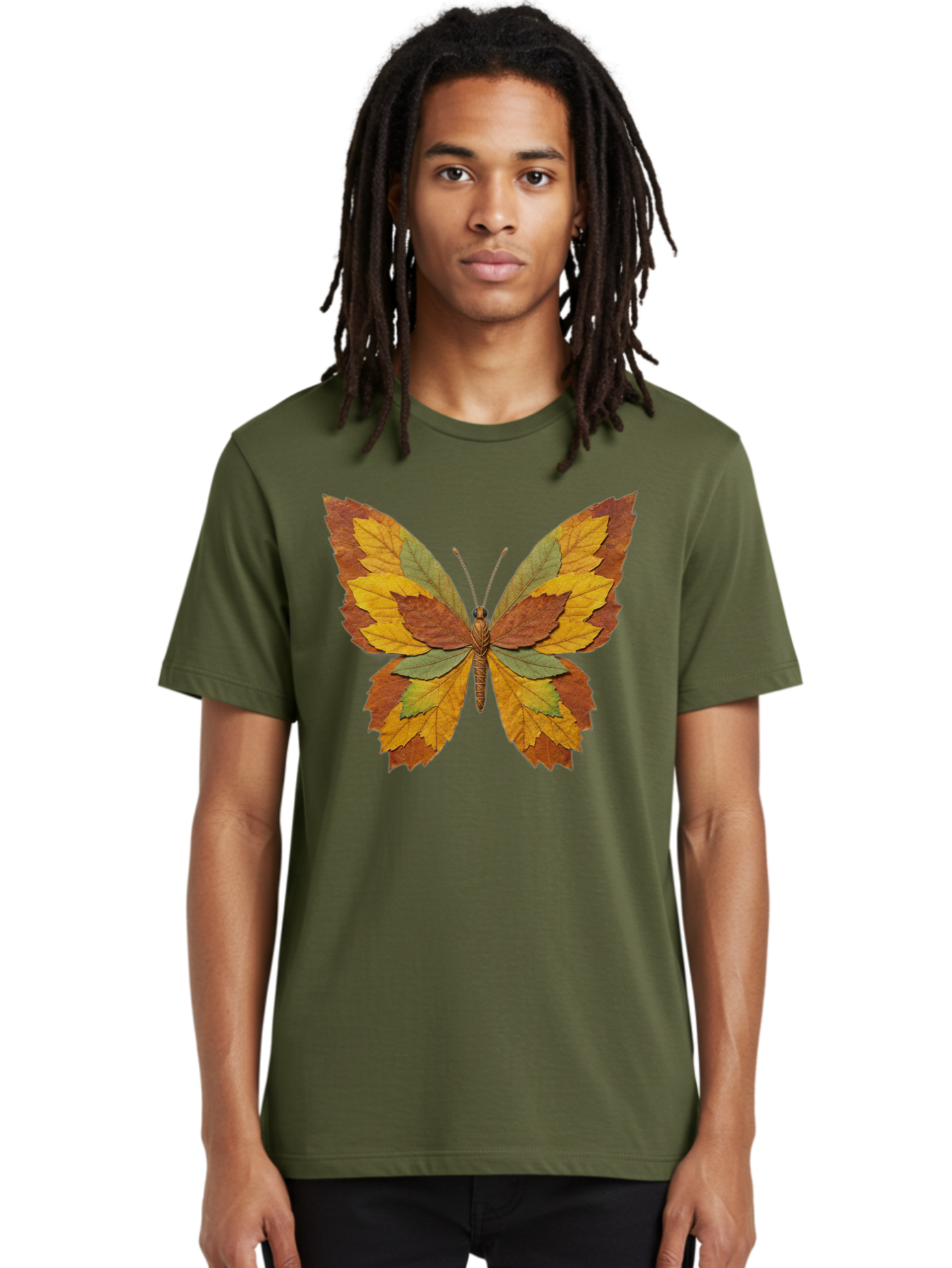 Butterfly-Made-Of-Leaves Men'S Graphic Tee, 100% Cotton, Comfortable Casual Summer Wear, Machine Washable, Vintage Camera, Old Camera, Antique Camera, Black Camera, Classic Photography, Photography Equipment, Nostalgic Device, Film Camera, Bal914