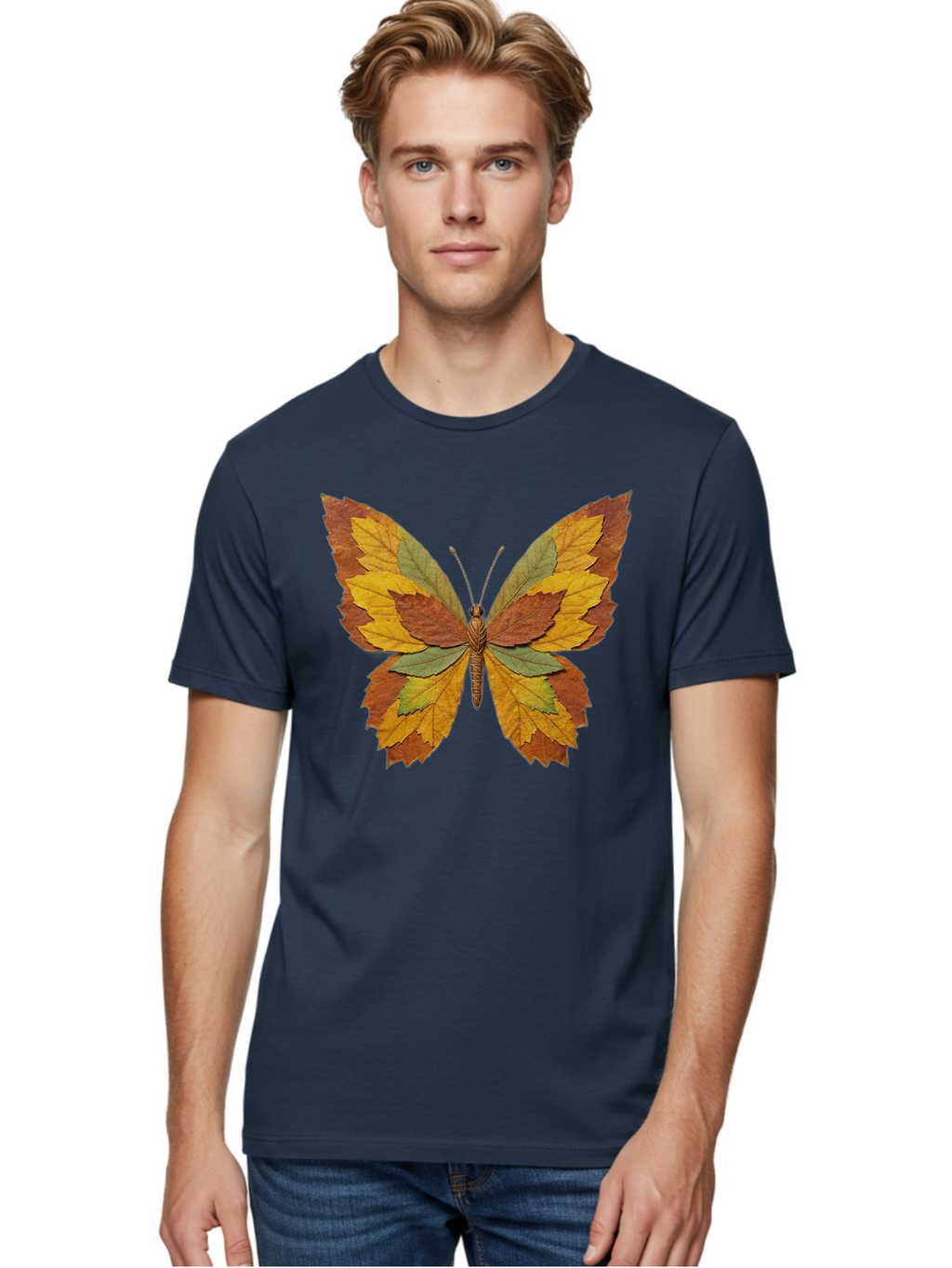 Butterfly-Made-Of-Leaves Men'S Graphic Tee, 100% Cotton, Comfortable Casual Summer Wear, Machine Washable, Vintage Camera, Old Camera, Antique Camera, Black Camera, Classic Photography, Photography Equipment, Nostalgic Device, Film Camera, Bal914