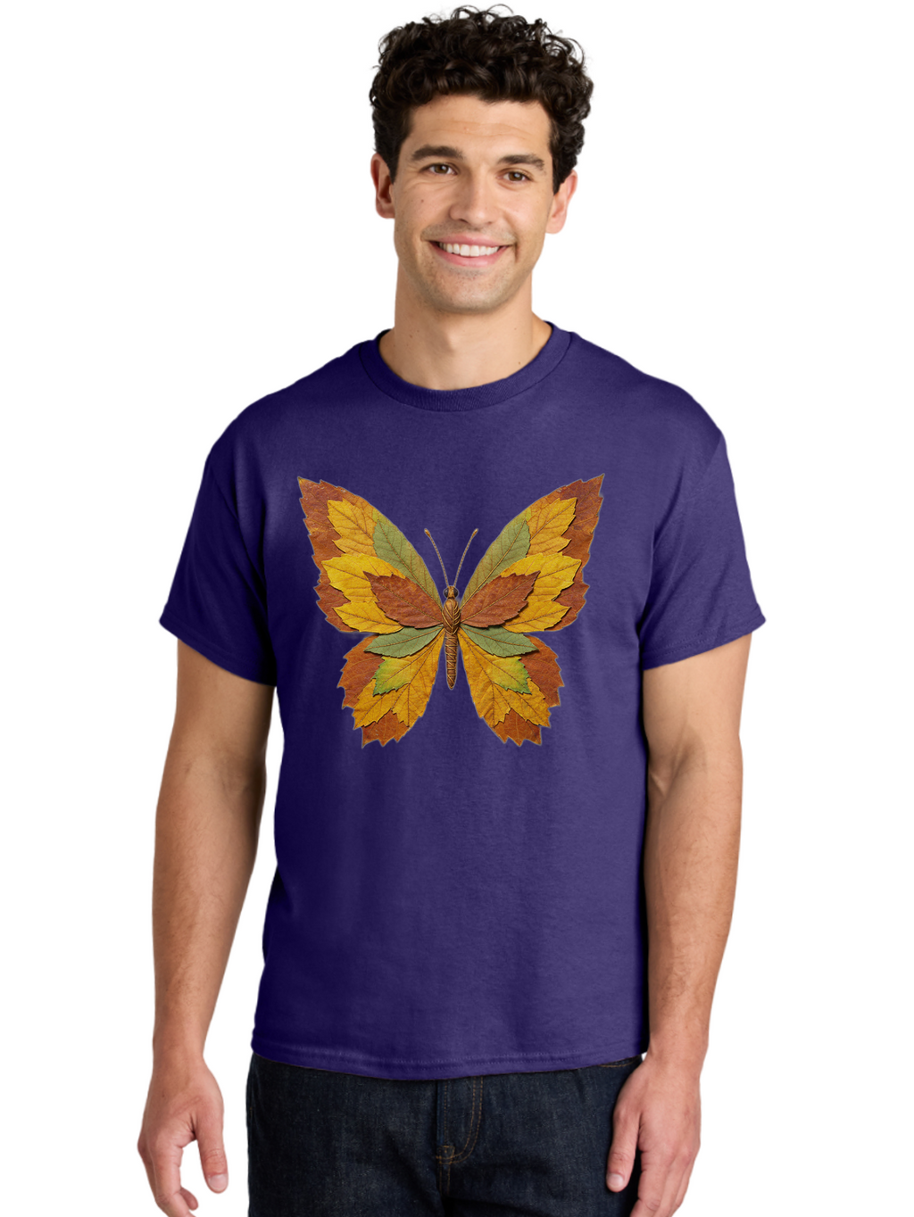 Butterfly-Made-Of-Leaves Men'S Graphic Tee, 100% Cotton, Comfortable Casual Summer Wear, Machine Washable, Vintage Camera, Old Camera, Antique Camera, Black Camera, Classic Photography, Photography Equipment, Nostalgic Device, Film Camera, Bal914