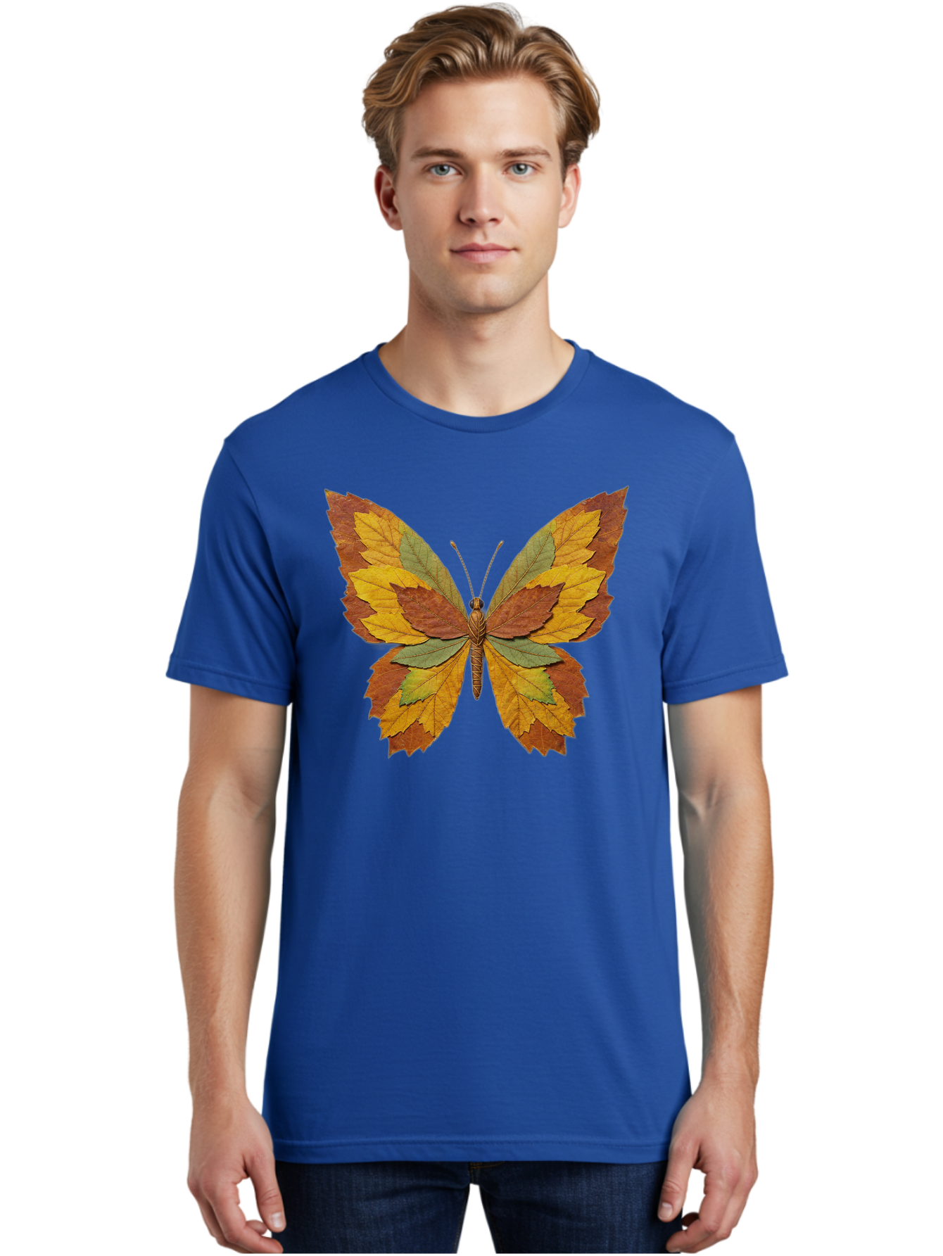 Butterfly-Made-Of-Leaves Men'S Graphic Tee, 100% Cotton, Comfortable Casual Summer Wear, Machine Washable, Vintage Camera, Old Camera, Antique Camera, Black Camera, Classic Photography, Photography Equipment, Nostalgic Device, Film Camera, Bal914