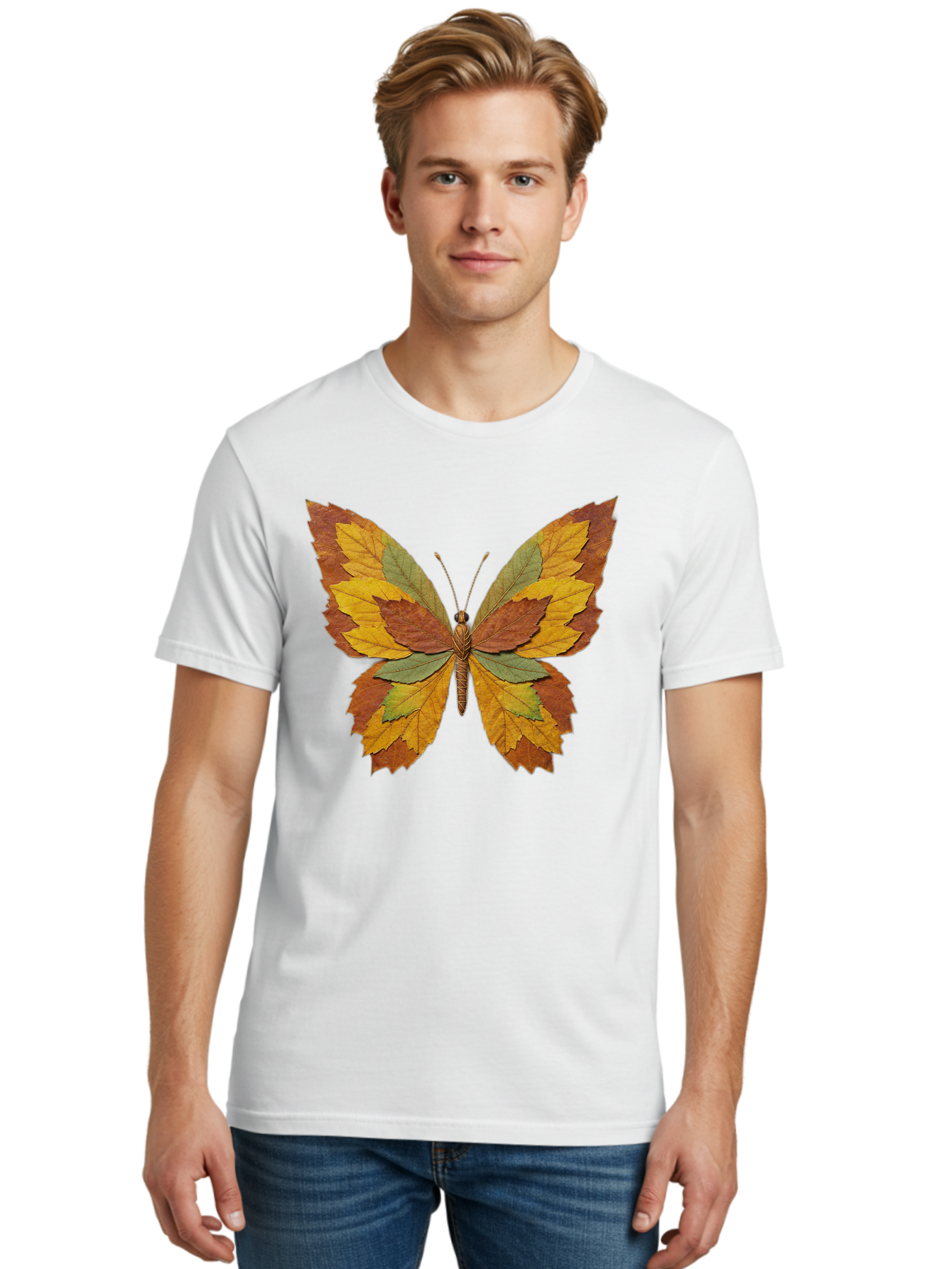 Butterfly-Made-Of-Leaves Men'S Graphic Tee, 100% Cotton, Comfortable Casual Summer Wear, Machine Washable, Vintage Camera, Old Camera, Antique Camera, Black Camera, Classic Photography, Photography Equipment, Nostalgic Device, Film Camera, Bal914