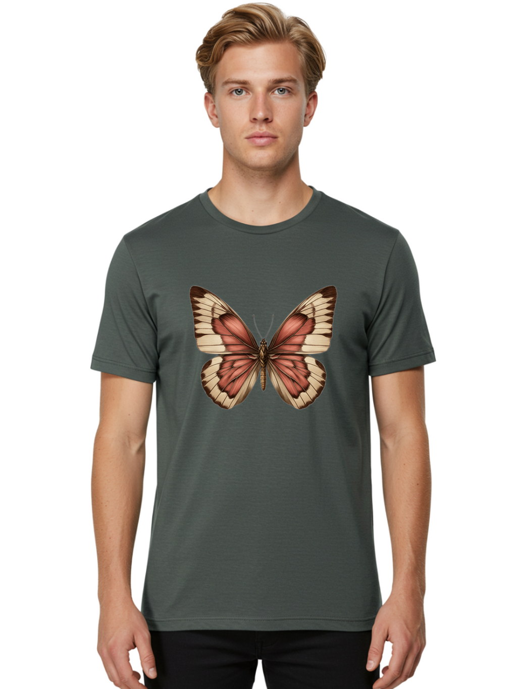 Butterfly Men'S Graphic Tee, 100% Cotton, Comfortable Casual Summer Wear, Machine Washable, Vintage Camera, Old Camera, Antique Camera, Black Camera, Classic Photography, Photography Equipment, Nostalgic Device, Film Camera, Camera Art Bal915