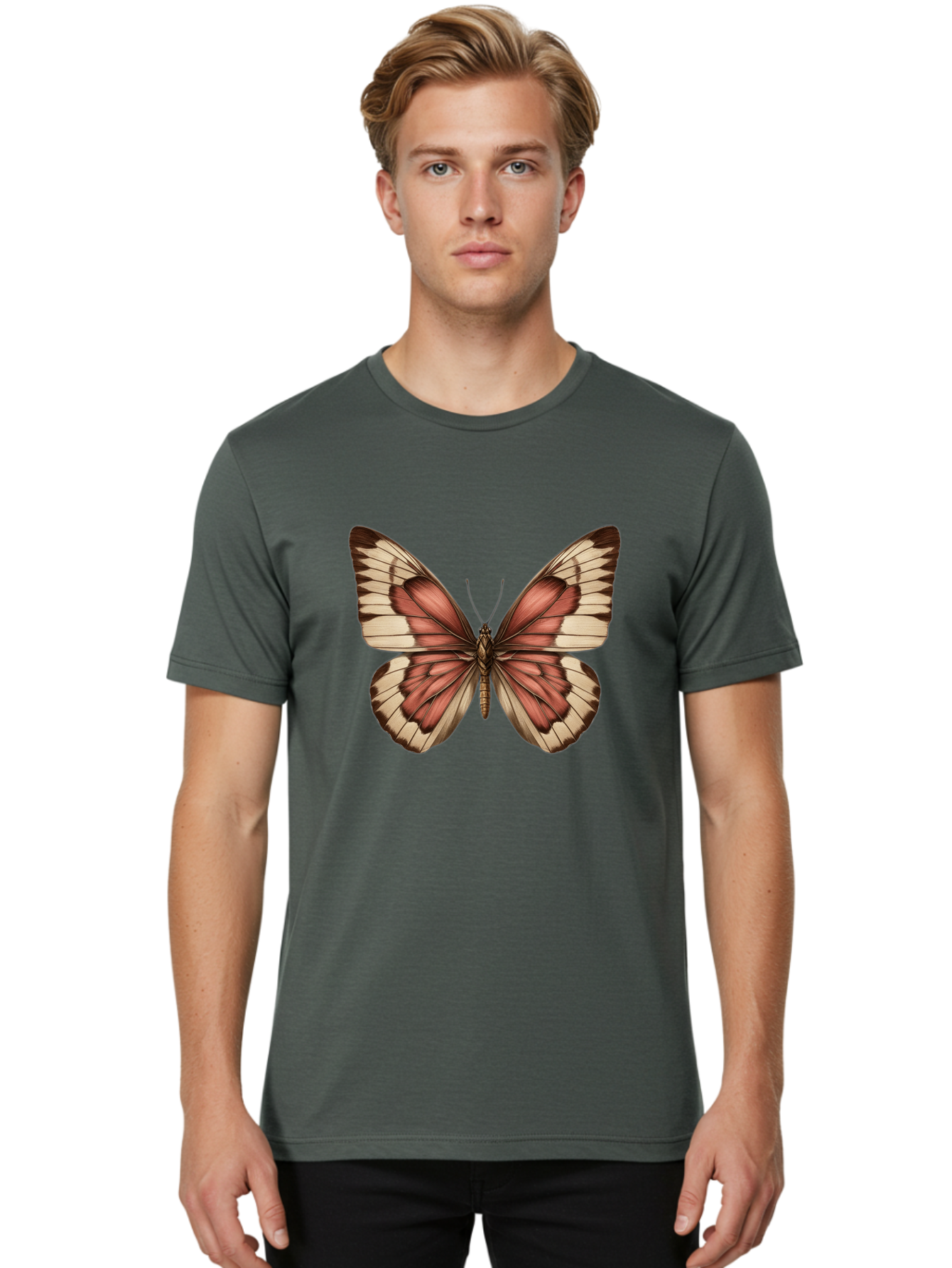 Butterfly Men'S Graphic Tee, 100% Cotton, Comfortable Casual Summer Wear, Machine Washable, Vintage Camera, Old Camera, Antique Camera, Black Camera, Classic Photography, Photography Equipment, Nostalgic Device, Film Camera, Camera Art Bal915