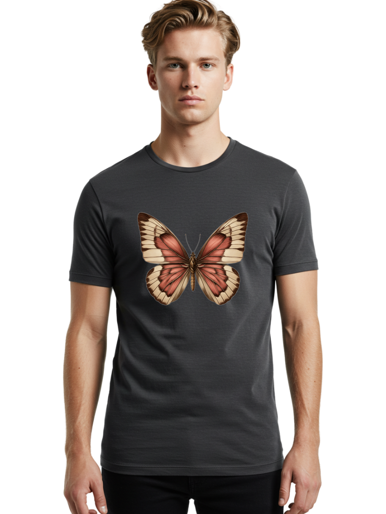 Butterfly Men'S Graphic Tee, 100% Cotton, Comfortable Casual Summer Wear, Machine Washable, Vintage Camera, Old Camera, Antique Camera, Black Camera, Classic Photography, Photography Equipment, Nostalgic Device, Film Camera, Camera Art Bal915