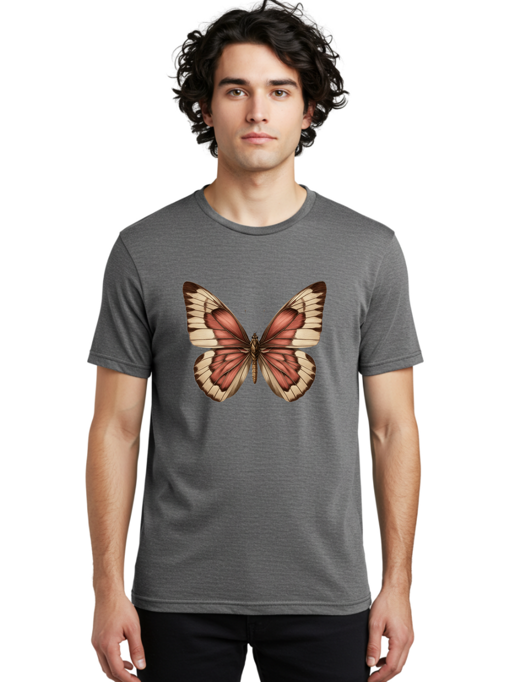 Butterfly Men'S Graphic Tee, 100% Cotton, Comfortable Casual Summer Wear, Machine Washable, Vintage Camera, Old Camera, Antique Camera, Black Camera, Classic Photography, Photography Equipment, Nostalgic Device, Film Camera, Camera Art Bal915