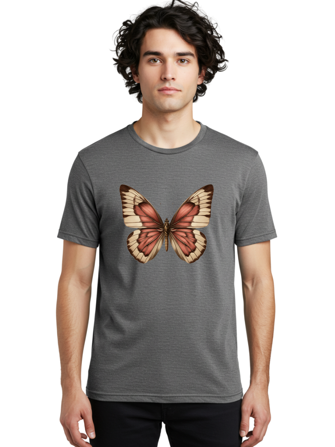 Butterfly Men'S Graphic Tee, 100% Cotton, Comfortable Casual Summer Wear, Machine Washable, Vintage Camera, Old Camera, Antique Camera, Black Camera, Classic Photography, Photography Equipment, Nostalgic Device, Film Camera, Camera Art Bal915