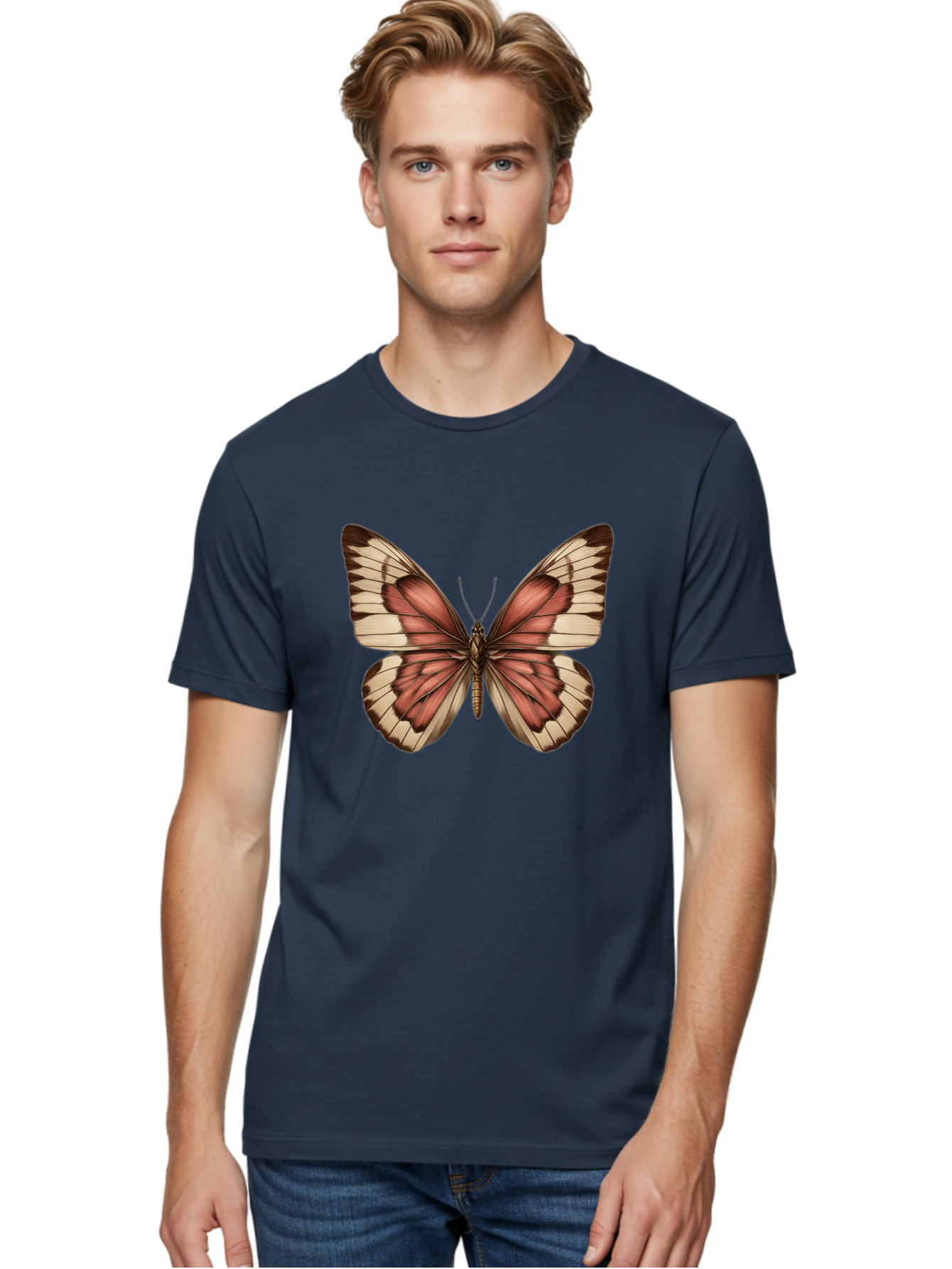 Butterfly Men'S Graphic Tee, 100% Cotton, Comfortable Casual Summer Wear, Machine Washable, Vintage Camera, Old Camera, Antique Camera, Black Camera, Classic Photography, Photography Equipment, Nostalgic Device, Film Camera, Camera Art Bal915