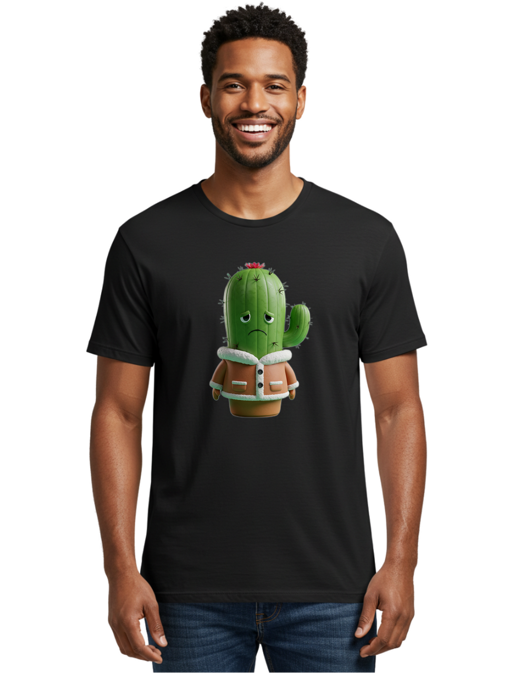 Cactus-Character-1 Men'S Graphic Tee, 100% Cotton, Comfortable Casual Summer Wear, Machine Washable, Vintage Camera, Old Camera, Antique Camera, Black Camera, Classic Photography, Photography Equipment, Nostalgic Device, Film Camera, Bal917