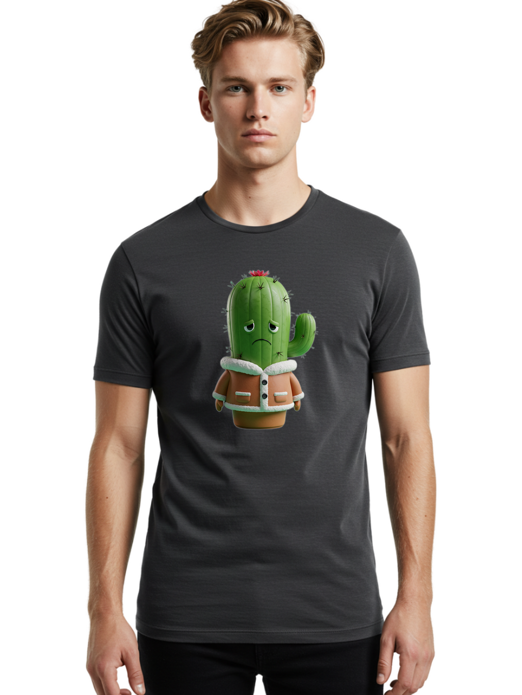 Cactus-Character-1 Men'S Graphic Tee, 100% Cotton, Comfortable Casual Summer Wear, Machine Washable, Vintage Camera, Old Camera, Antique Camera, Black Camera, Classic Photography, Photography Equipment, Nostalgic Device, Film Camera, Bal917