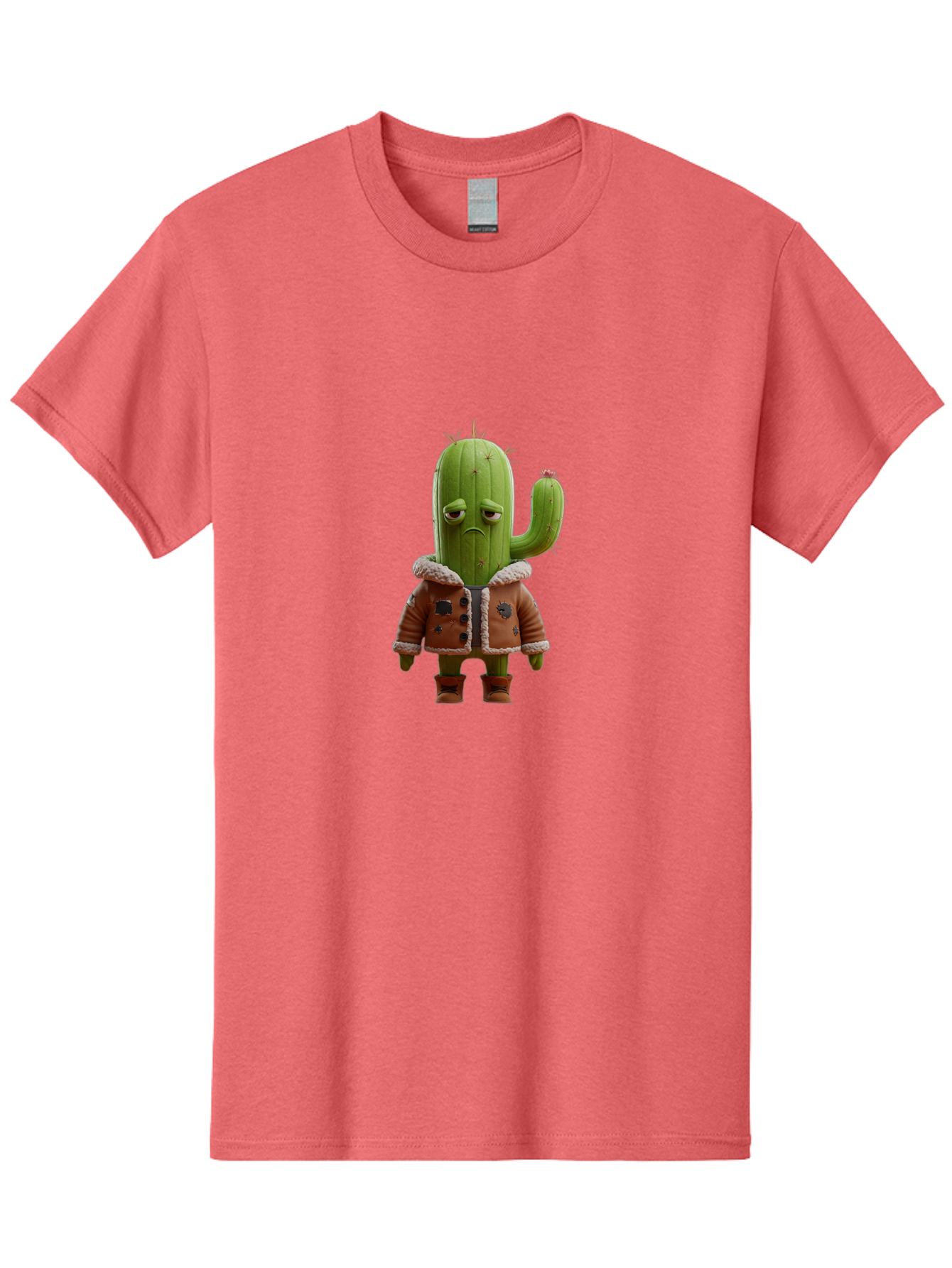 Cactus-In-Aviator-Jacket Men'S Graphic Tee, 100% Cotton, Comfortable Casual Summer Wear, Machine Washable, Vintage Camera, Old Camera, Antique Camera, Black Camera, Classic Photography, Photography Equipment, Nostalgic Device, Film Camera, Bal920