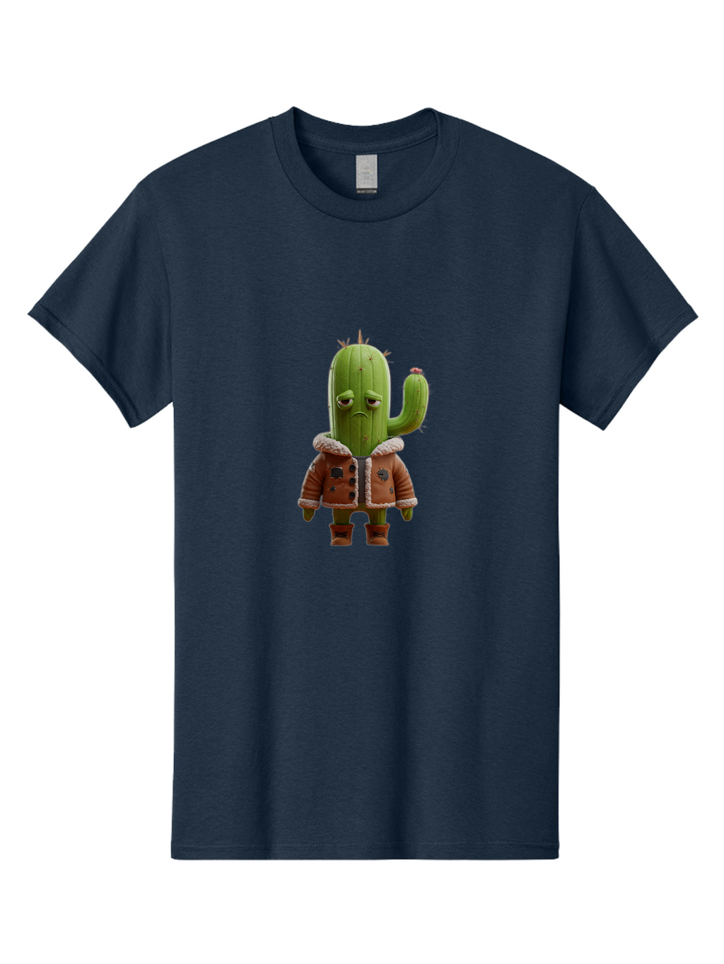 Cactus-In-Aviator-Jacket Men'S Graphic Tee, 100% Cotton, Comfortable Casual Summer Wear, Machine Washable, Vintage Camera, Old Camera, Antique Camera, Black Camera, Classic Photography, Photography Equipment, Nostalgic Device, Film Camera, Bal920