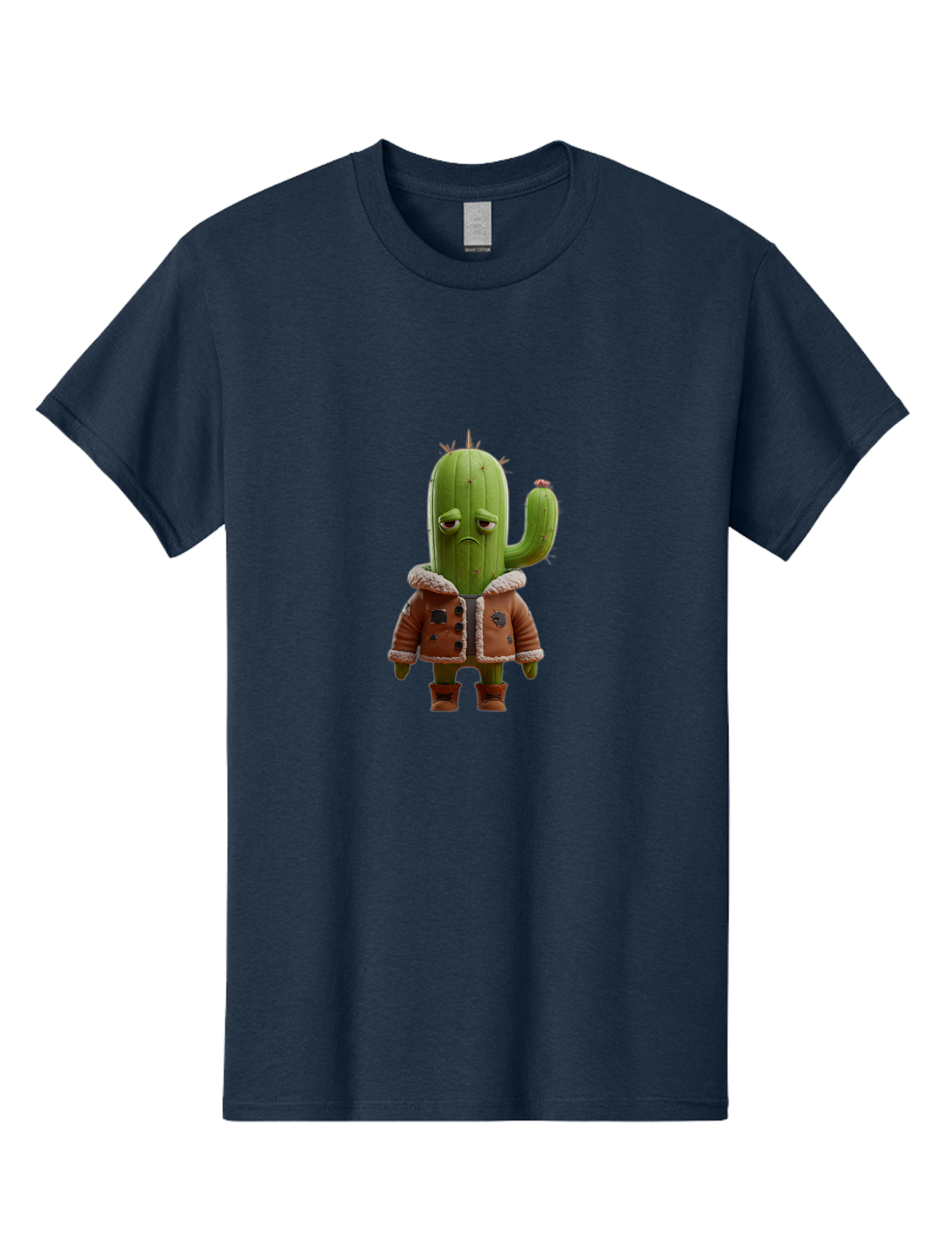 Cactus-In-Aviator-Jacket Men'S Graphic Tee, 100% Cotton, Comfortable Casual Summer Wear, Machine Washable, Vintage Camera, Old Camera, Antique Camera, Black Camera, Classic Photography, Photography Equipment, Nostalgic Device, Film Camera, Bal920