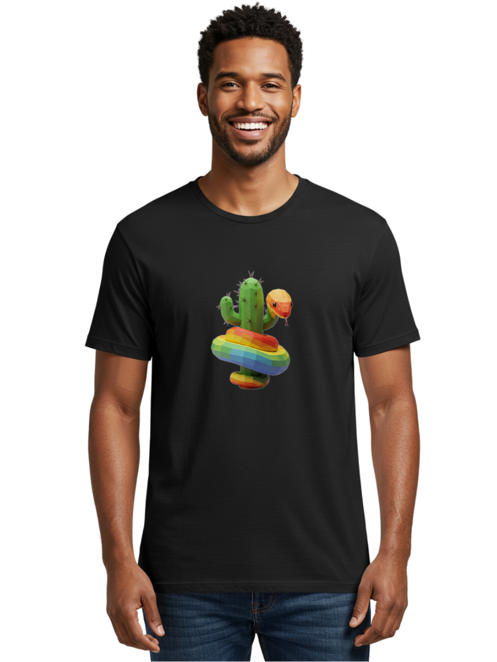 Cactus-Snake Men'S Graphic Tee, 100% Cotton, Comfortable Casual Summer Wear, Machine Washable, Vintage Camera, Old Camera, Antique Camera, Black Camera, Classic Photography, Photography Equipment, Nostalgic Device, Film Camera, Camera Art Bal925
