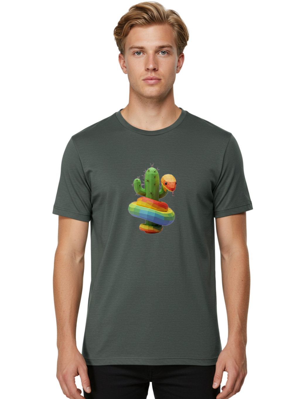 Cactus-Snake Men'S Graphic Tee, 100% Cotton, Comfortable Casual Summer Wear, Machine Washable, Vintage Camera, Old Camera, Antique Camera, Black Camera, Classic Photography, Photography Equipment, Nostalgic Device, Film Camera, Camera Art Bal925