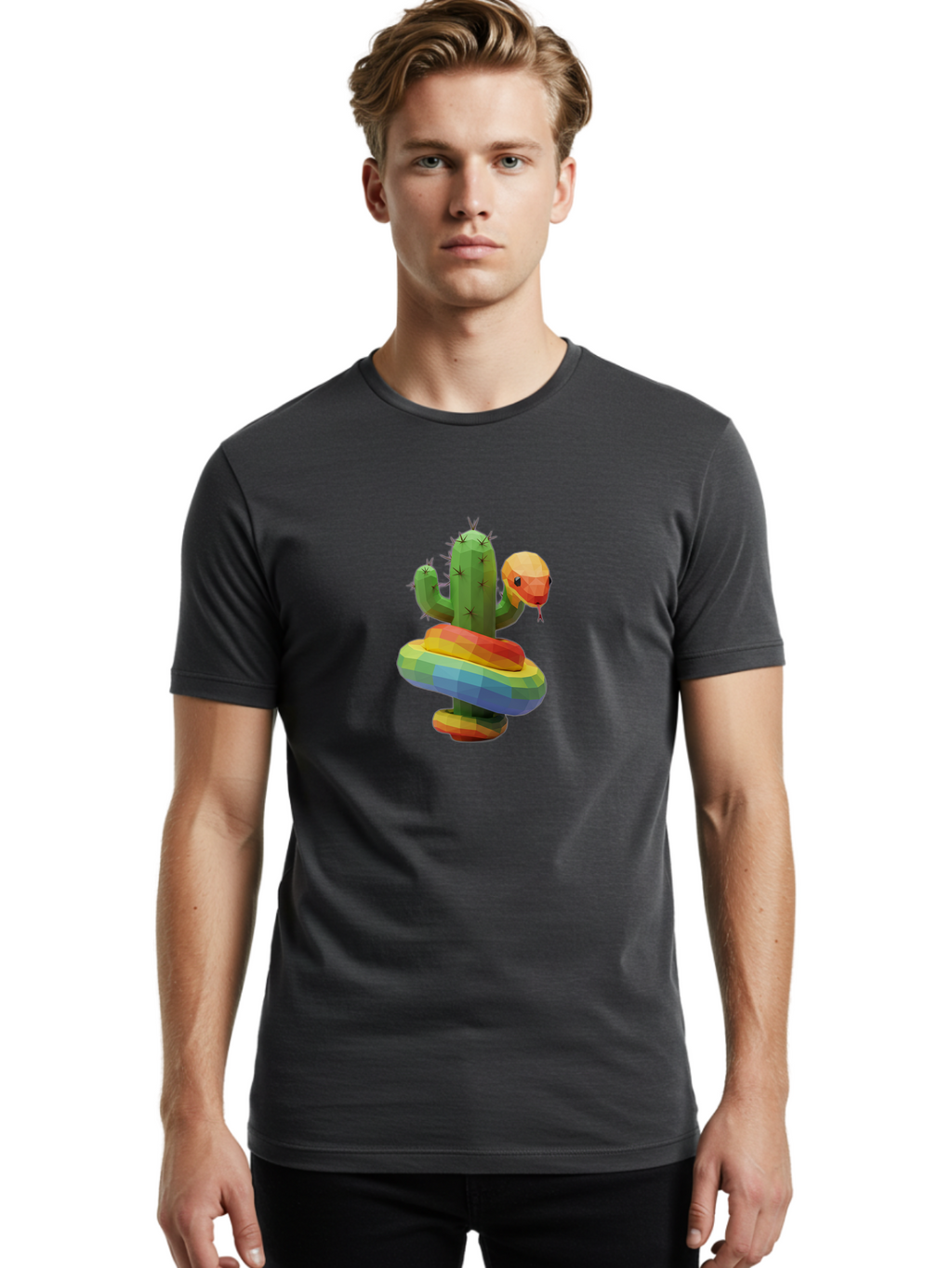 Cactus-Snake Men'S Graphic Tee, 100% Cotton, Comfortable Casual Summer Wear, Machine Washable, Vintage Camera, Old Camera, Antique Camera, Black Camera, Classic Photography, Photography Equipment, Nostalgic Device, Film Camera, Camera Art Bal925