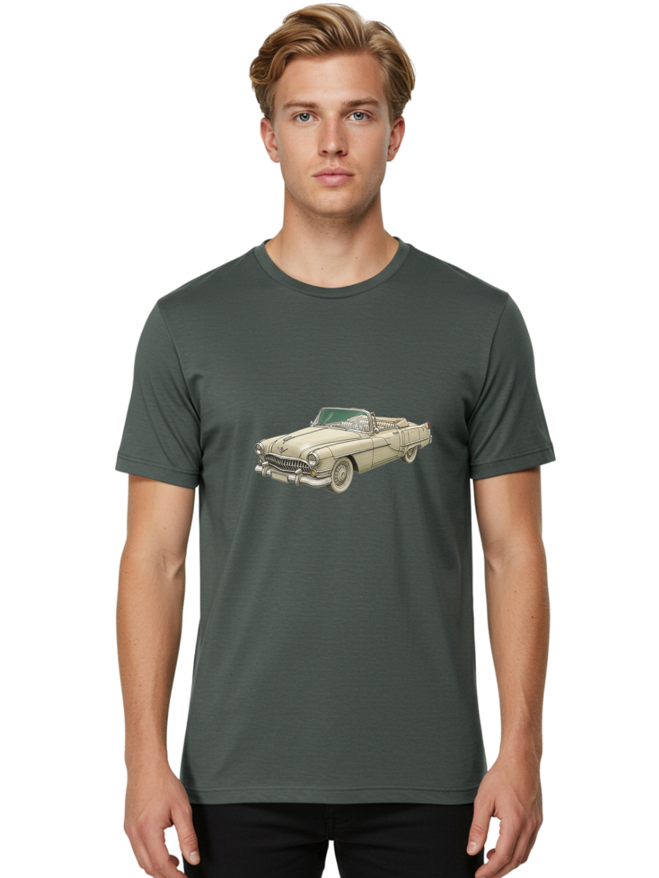 Cadillac-Convertible Men'S Graphic Tee, 100% Cotton, Comfortable Casual Summer Wear, Machine Washable, Vintage Camera, Old Camera, Antique Camera, Black Camera, Classic Photography, Photography Equipment, Nostalgic Device, Film Camera, Bal927
