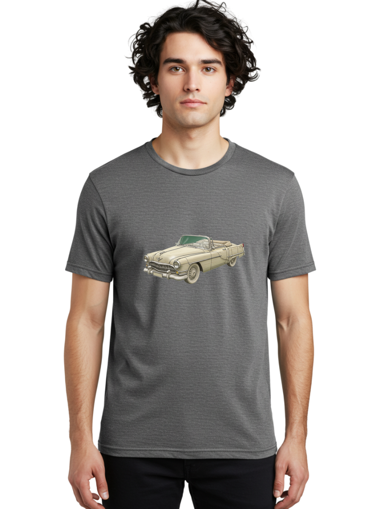 Cadillac-Convertible Men'S Graphic Tee, 100% Cotton, Comfortable Casual Summer Wear, Machine Washable, Vintage Camera, Old Camera, Antique Camera, Black Camera, Classic Photography, Photography Equipment, Nostalgic Device, Film Camera, Bal927