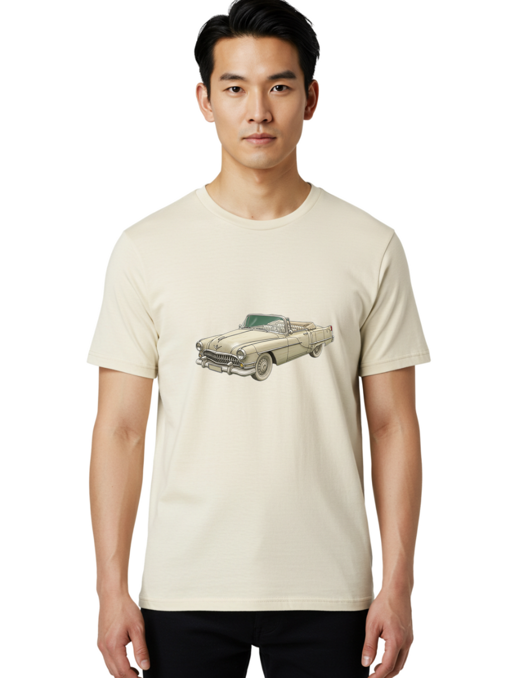 Cadillac-Convertible Men'S Graphic Tee, 100% Cotton, Comfortable Casual Summer Wear, Machine Washable, Vintage Camera, Old Camera, Antique Camera, Black Camera, Classic Photography, Photography Equipment, Nostalgic Device, Film Camera, Bal927