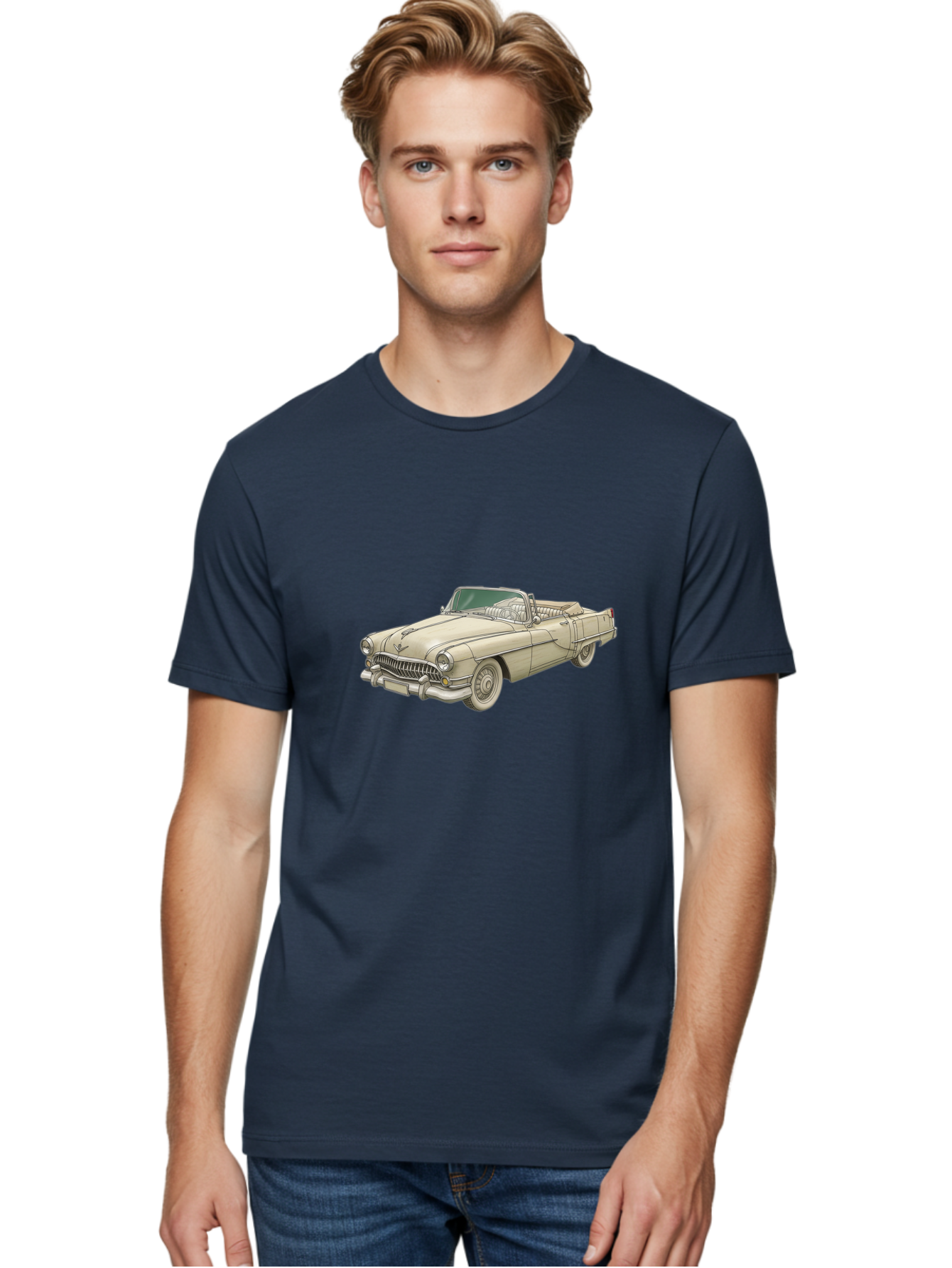 Cadillac-Convertible Men'S Graphic Tee, 100% Cotton, Comfortable Casual Summer Wear, Machine Washable, Vintage Camera, Old Camera, Antique Camera, Black Camera, Classic Photography, Photography Equipment, Nostalgic Device, Film Camera, Bal927