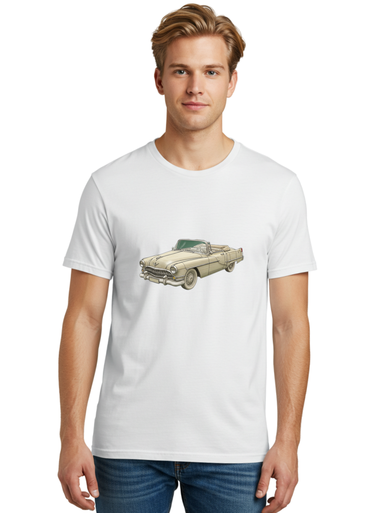 Cadillac-Convertible Men'S Graphic Tee, 100% Cotton, Comfortable Casual Summer Wear, Machine Washable, Vintage Camera, Old Camera, Antique Camera, Black Camera, Classic Photography, Photography Equipment, Nostalgic Device, Film Camera, Bal927