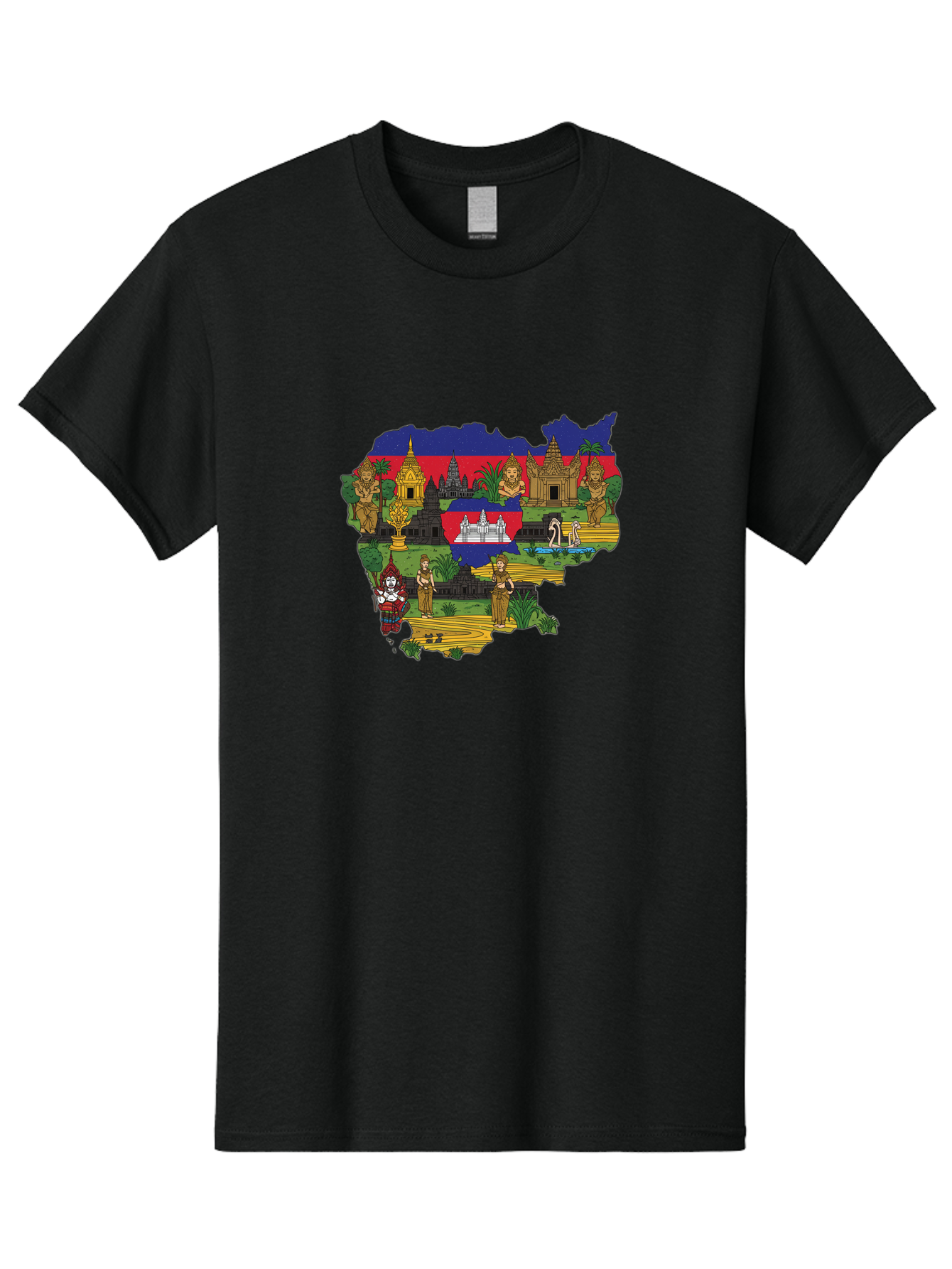 Cambodia-Cultural-Heritage Men'S Graphic Tee, 100% Cotton, Comfortable Casual Summer Wear, Machine Washable, Vintage Camera, Old Camera, Antique Camera, Black Camera, Classic Photography, Photography Equipment, Nostalgic Device, Film Camera, Bal930