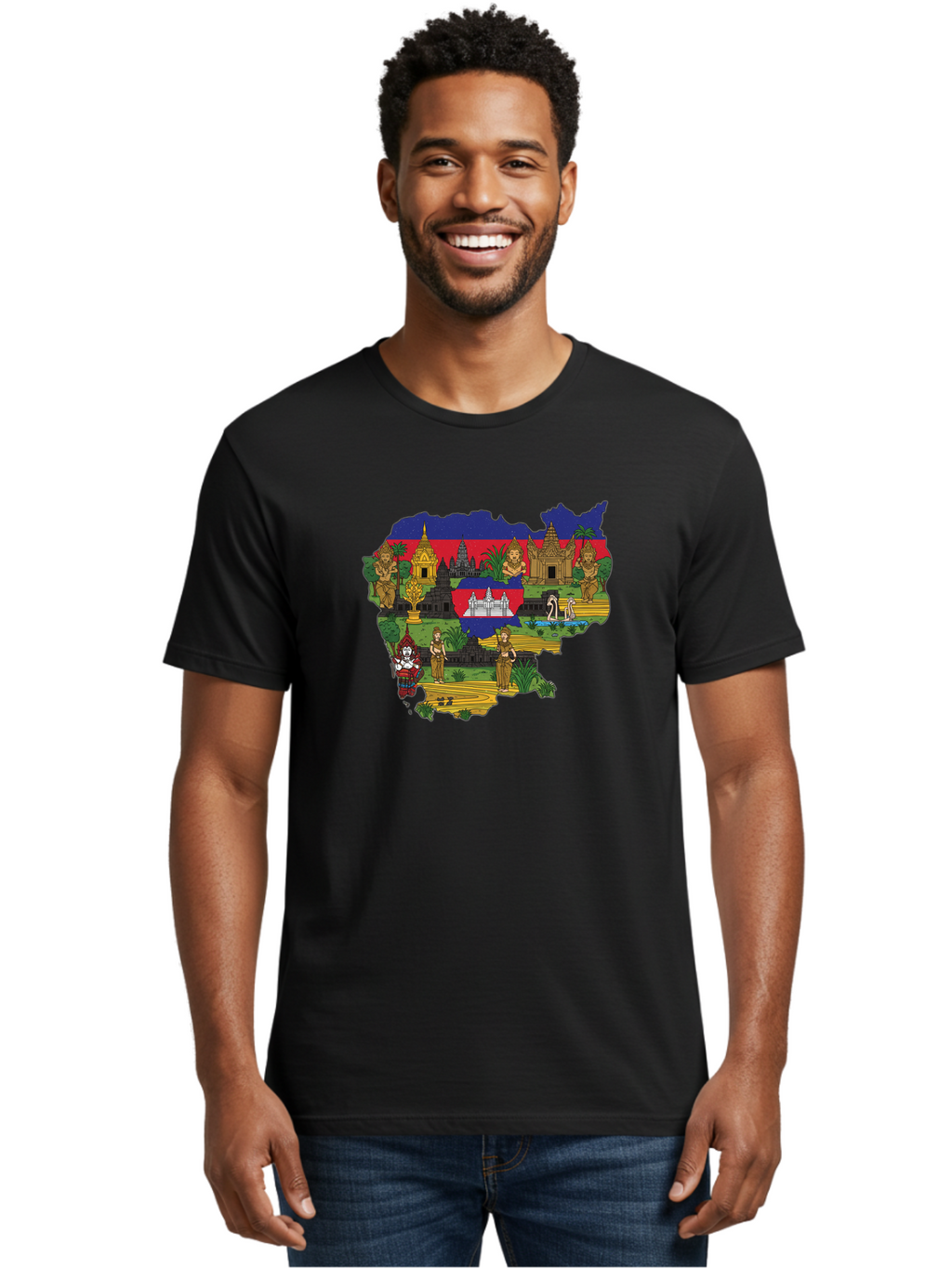 Cambodia-Cultural-Heritage Men'S Graphic Tee, 100% Cotton, Comfortable Casual Summer Wear, Machine Washable, Vintage Camera, Old Camera, Antique Camera, Black Camera, Classic Photography, Photography Equipment, Nostalgic Device, Film Camera, Bal930