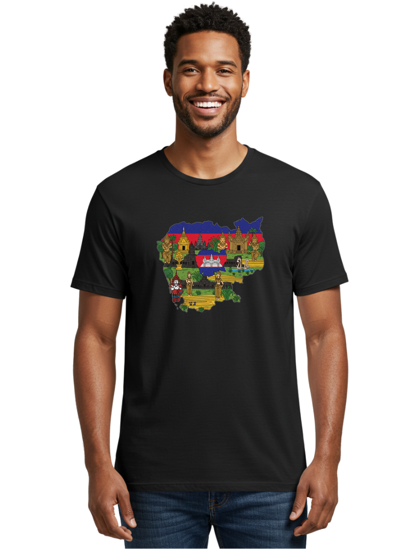 Cambodia-Cultural-Heritage Men'S Graphic Tee, 100% Cotton, Comfortable Casual Summer Wear, Machine Washable, Vintage Camera, Old Camera, Antique Camera, Black Camera, Classic Photography, Photography Equipment, Nostalgic Device, Film Camera, Bal930