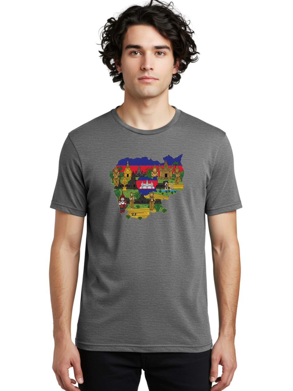 Cambodia-Cultural-Heritage Men'S Graphic Tee, 100% Cotton, Comfortable Casual Summer Wear, Machine Washable, Vintage Camera, Old Camera, Antique Camera, Black Camera, Classic Photography, Photography Equipment, Nostalgic Device, Film Camera, Bal930