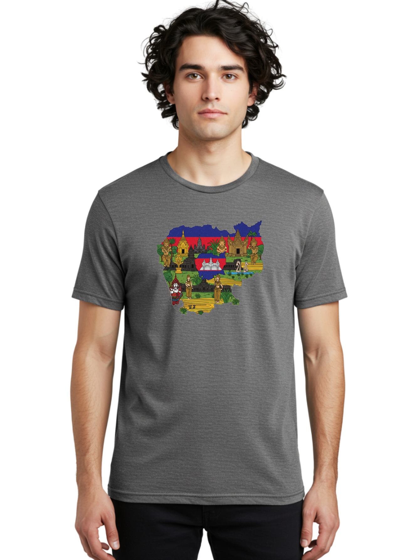 Cambodia-Cultural-Heritage Men'S Graphic Tee, 100% Cotton, Comfortable Casual Summer Wear, Machine Washable, Vintage Camera, Old Camera, Antique Camera, Black Camera, Classic Photography, Photography Equipment, Nostalgic Device, Film Camera, Bal930