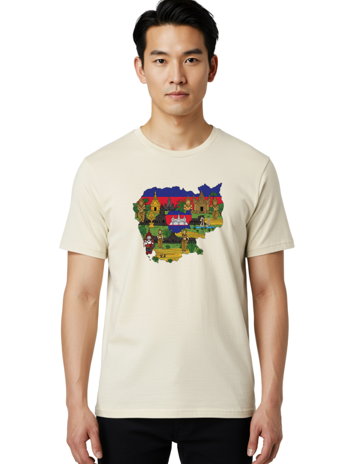 Cambodia-Cultural-Heritage Men'S Graphic Tee, 100% Cotton, Comfortable Casual Summer Wear, Machine Washable, Vintage Camera, Old Camera, Antique Camera, Black Camera, Classic Photography, Photography Equipment, Nostalgic Device, Film Camera, Bal930