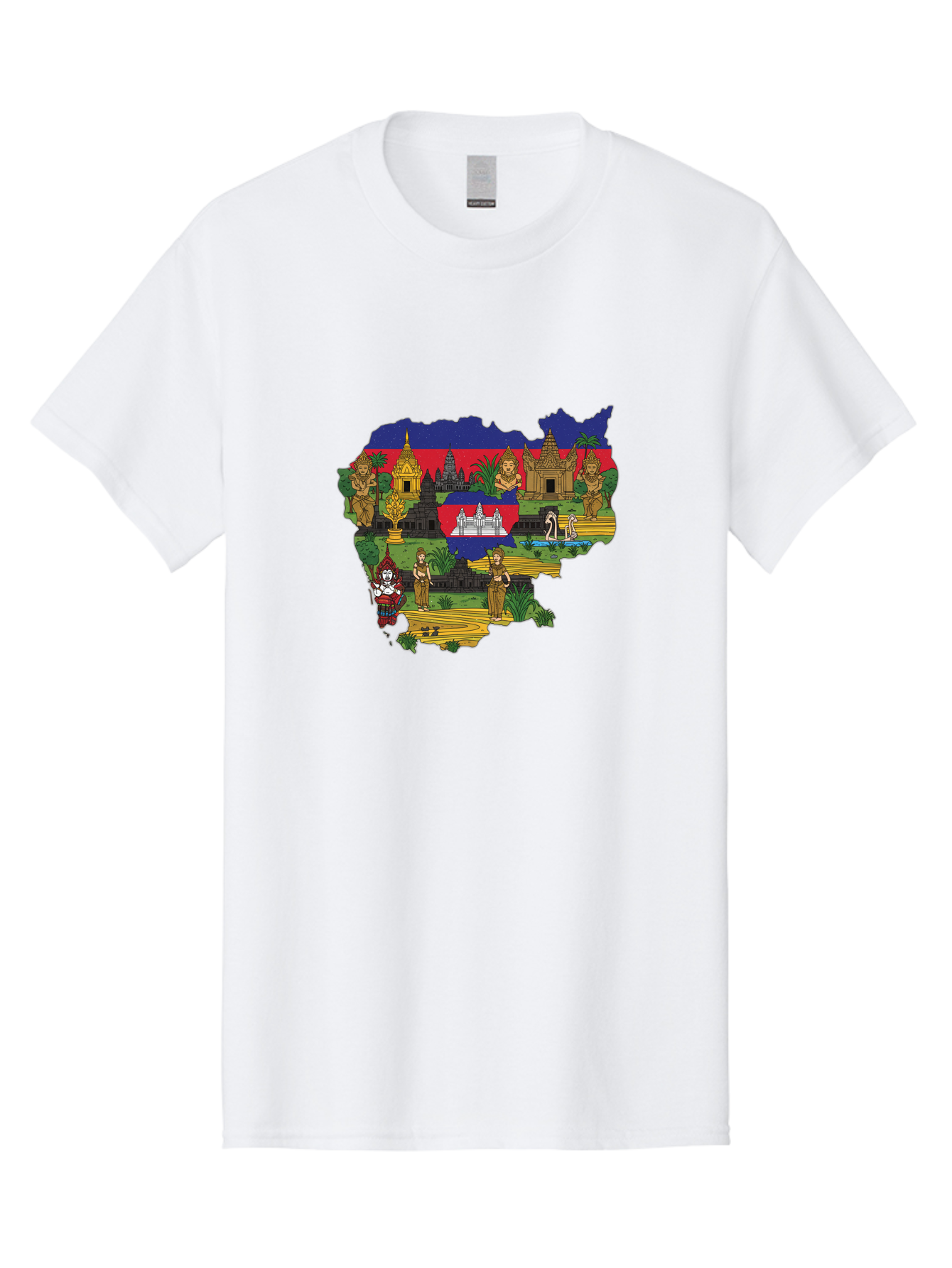 Cambodia-Cultural-Heritage Men'S Graphic Tee, 100% Cotton, Comfortable Casual Summer Wear, Machine Washable, Vintage Camera, Old Camera, Antique Camera, Black Camera, Classic Photography, Photography Equipment, Nostalgic Device, Film Camera, Bal930