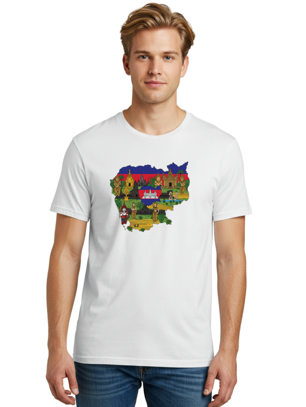 Cambodia-Cultural-Heritage Men'S Graphic Tee, 100% Cotton, Comfortable Casual Summer Wear, Machine Washable, Vintage Camera, Old Camera, Antique Camera, Black Camera, Classic Photography, Photography Equipment, Nostalgic Device, Film Camera, Bal930