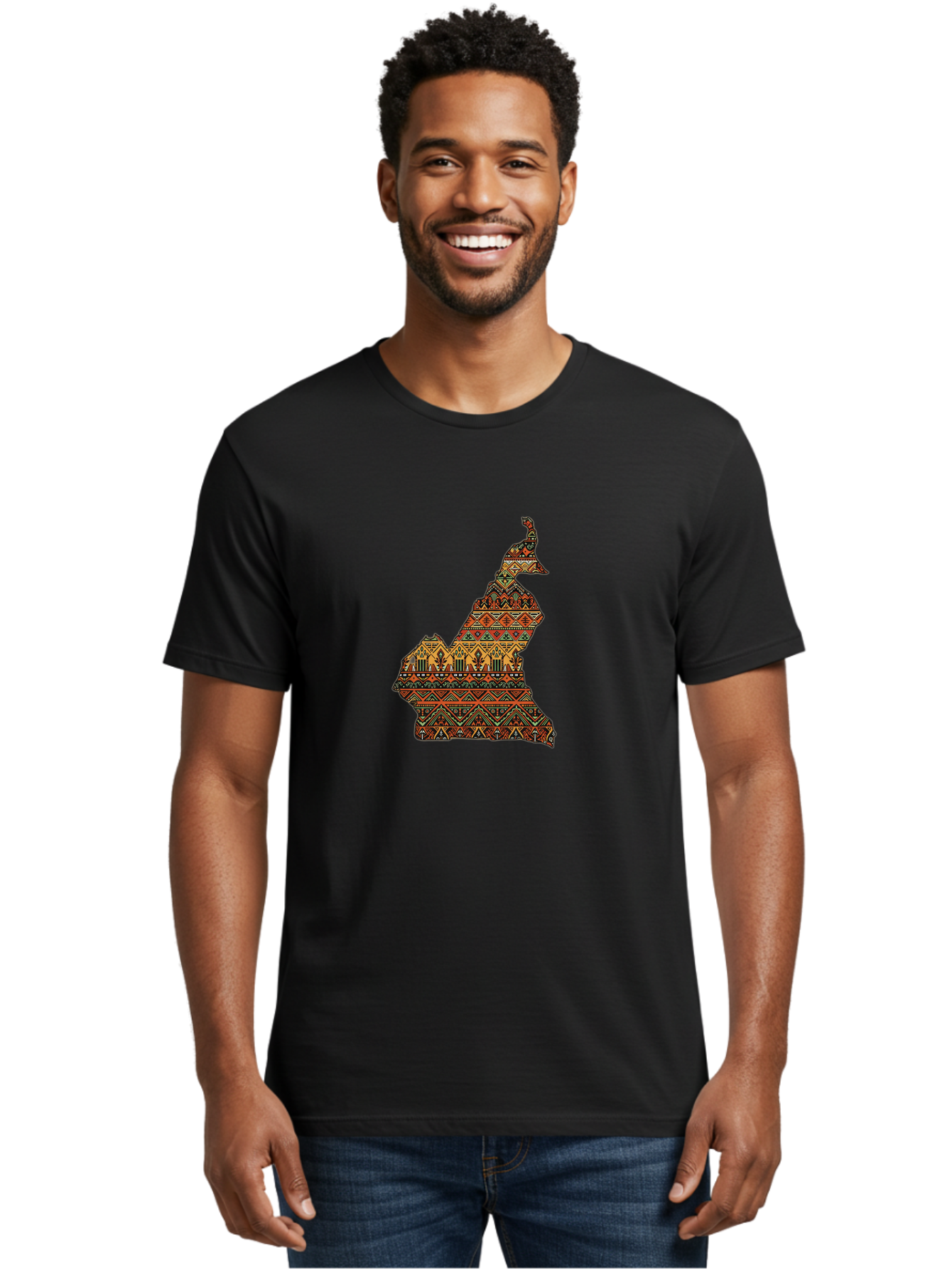 Cameroon-Map-Pattern Men'S Graphic Tee, 100% Cotton, Comfortable Casual Summer Wear, Machine Washable, Vintage Camera, Old Camera, Antique Camera, Black Camera, Classic Photography, Photography Equipment, Nostalgic Device, Film Camera, Bal931