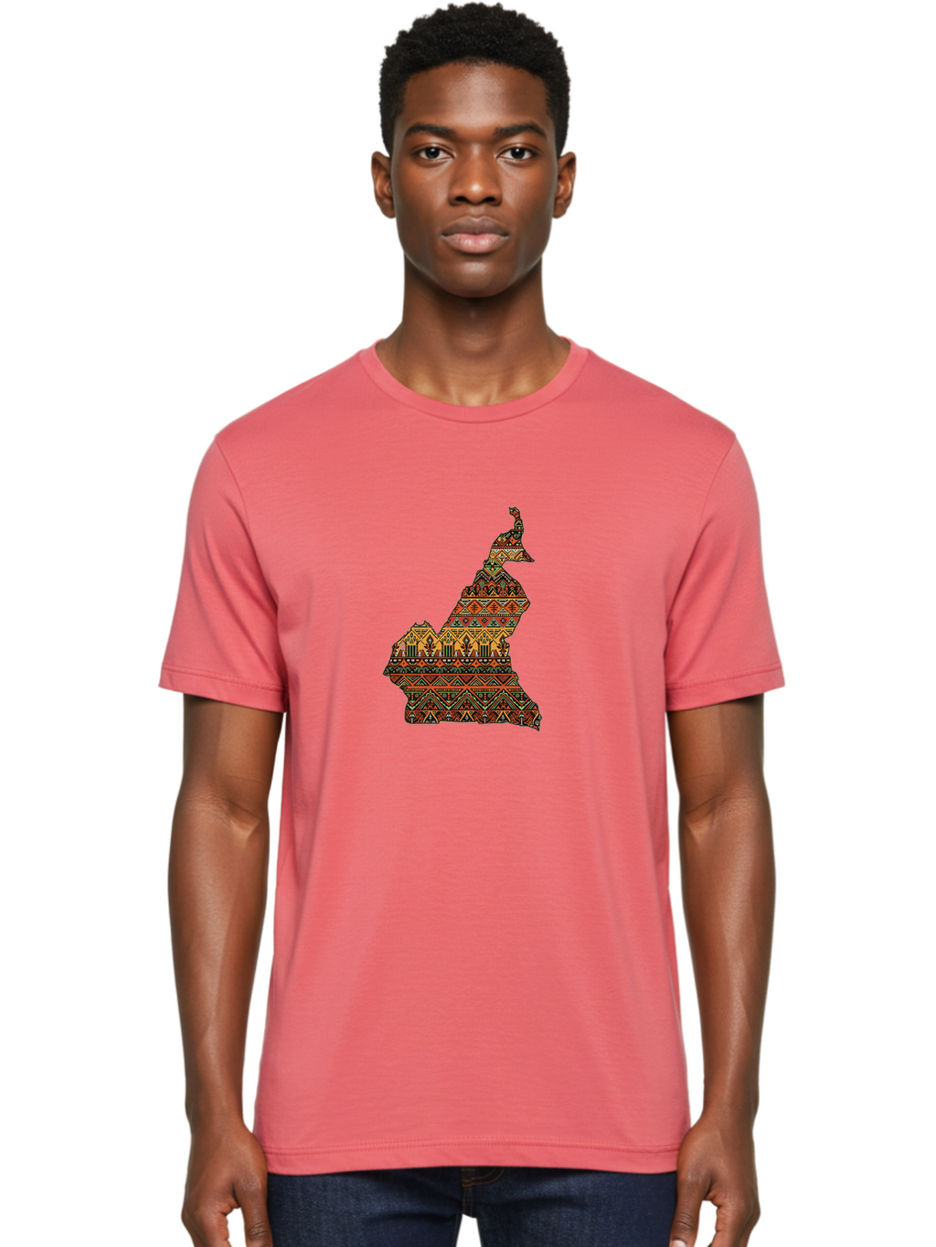 Cameroon-Map-Pattern Men'S Graphic Tee, 100% Cotton, Comfortable Casual Summer Wear, Machine Washable, Vintage Camera, Old Camera, Antique Camera, Black Camera, Classic Photography, Photography Equipment, Nostalgic Device, Film Camera, Bal931