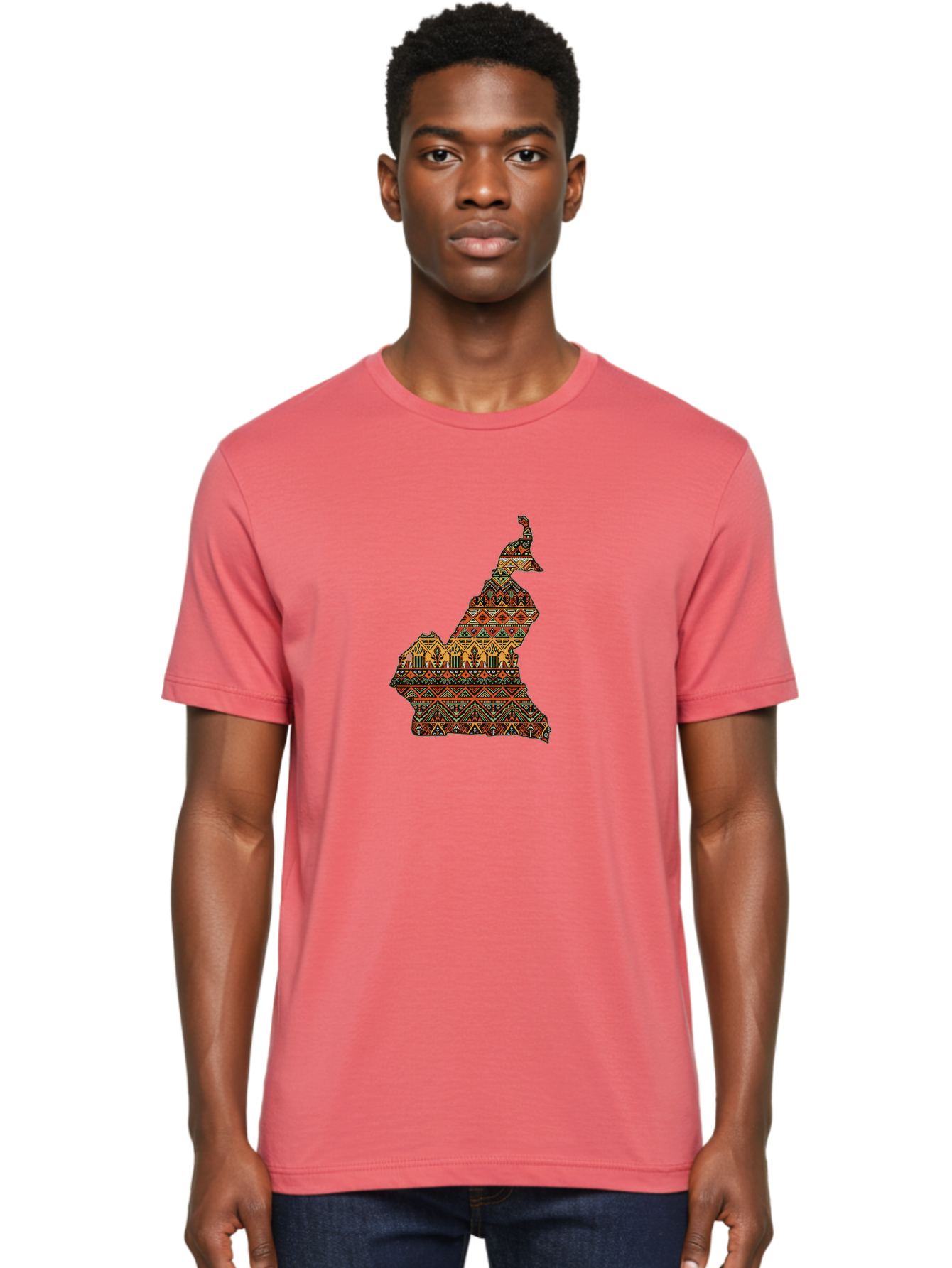 Cameroon-Map-Pattern Men'S Graphic Tee, 100% Cotton, Comfortable Casual Summer Wear, Machine Washable, Vintage Camera, Old Camera, Antique Camera, Black Camera, Classic Photography, Photography Equipment, Nostalgic Device, Film Camera, Bal931