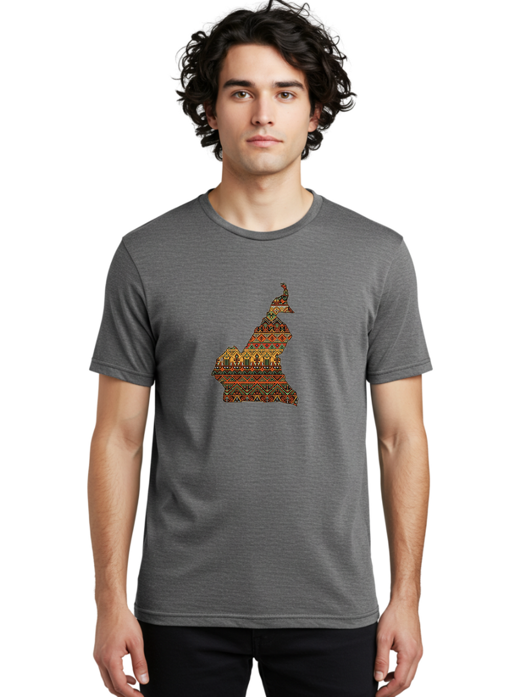 Cameroon-Map-Pattern Men'S Graphic Tee, 100% Cotton, Comfortable Casual Summer Wear, Machine Washable, Vintage Camera, Old Camera, Antique Camera, Black Camera, Classic Photography, Photography Equipment, Nostalgic Device, Film Camera, Bal931