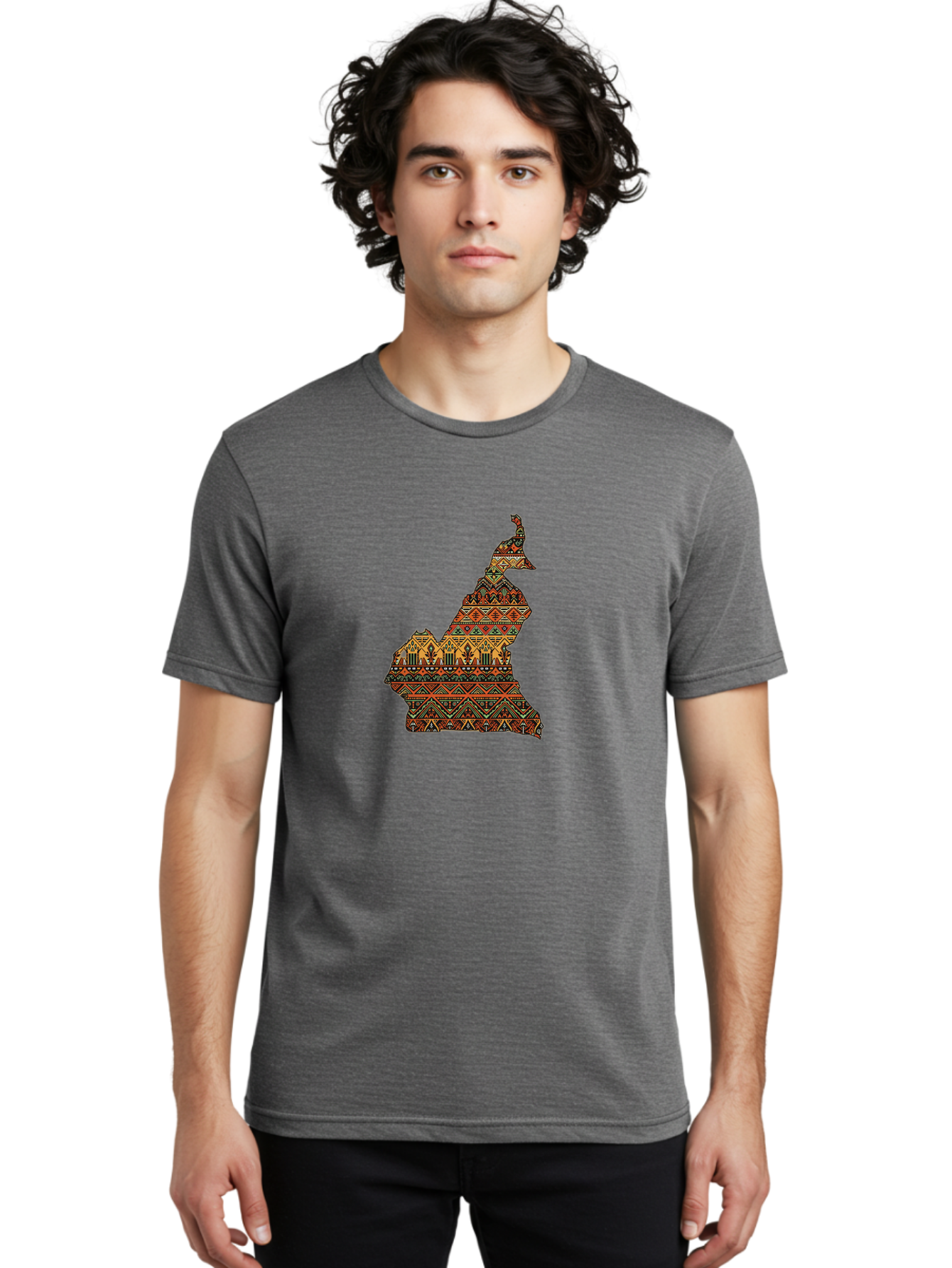 Cameroon-Map-Pattern Men'S Graphic Tee, 100% Cotton, Comfortable Casual Summer Wear, Machine Washable, Vintage Camera, Old Camera, Antique Camera, Black Camera, Classic Photography, Photography Equipment, Nostalgic Device, Film Camera, Bal931