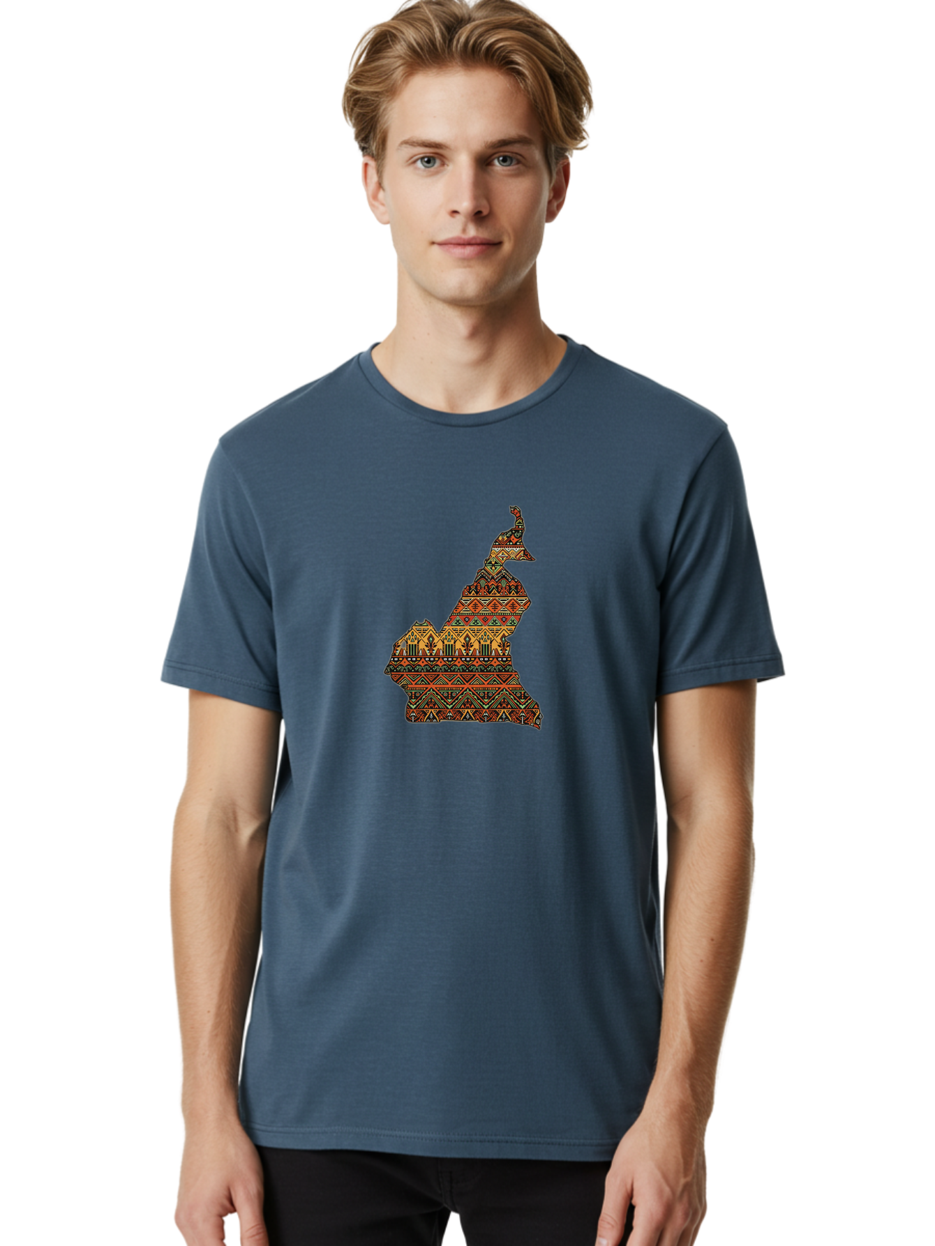 Cameroon-Map-Pattern Men'S Graphic Tee, 100% Cotton, Comfortable Casual Summer Wear, Machine Washable, Vintage Camera, Old Camera, Antique Camera, Black Camera, Classic Photography, Photography Equipment, Nostalgic Device, Film Camera, Bal931
