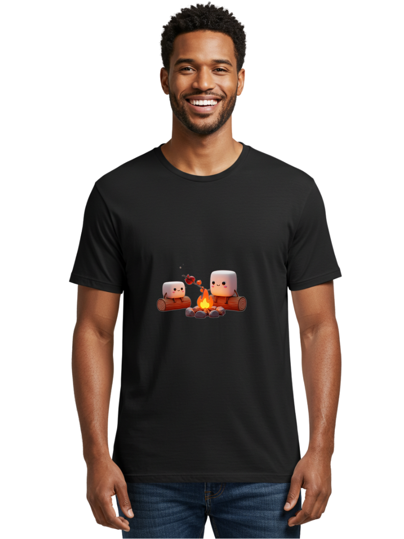 Camping-Marshmallows Men'S Graphic Tee, 100% Cotton, Comfortable Casual Summer Wear, Machine Washable, Vintage Camera, Old Camera, Antique Camera, Black Camera, Classic Photography, Photography Equipment, Nostalgic Device, Film Camera, Bal932