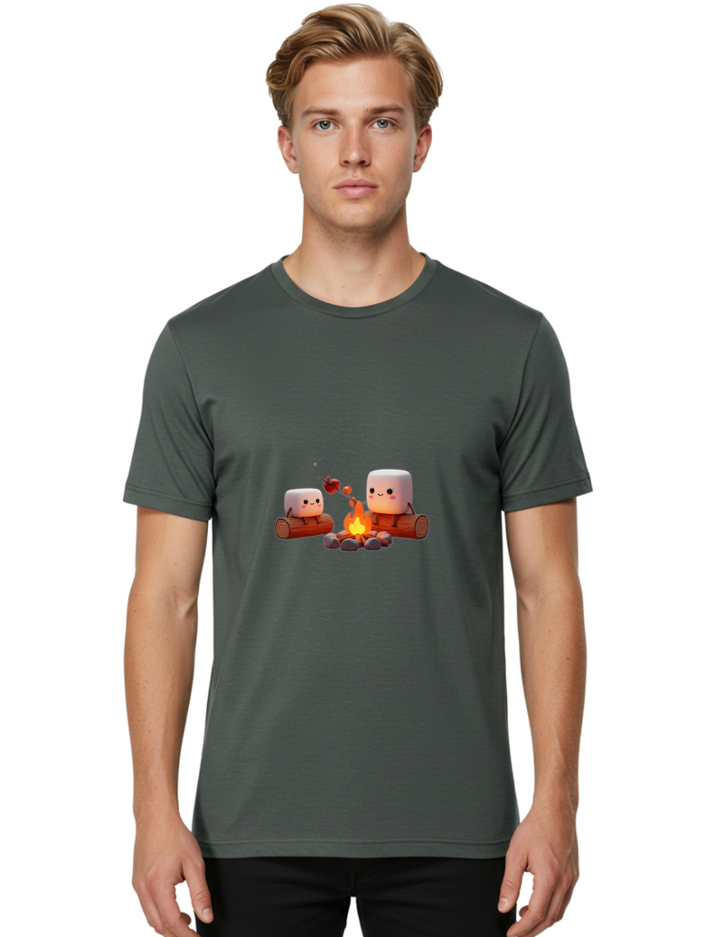 Camping-Marshmallows Men'S Graphic Tee, 100% Cotton, Comfortable Casual Summer Wear, Machine Washable, Vintage Camera, Old Camera, Antique Camera, Black Camera, Classic Photography, Photography Equipment, Nostalgic Device, Film Camera, Bal932