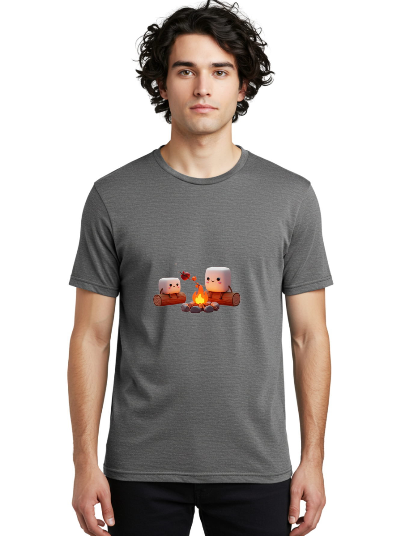 Camping-Marshmallows Men'S Graphic Tee, 100% Cotton, Comfortable Casual Summer Wear, Machine Washable, Vintage Camera, Old Camera, Antique Camera, Black Camera, Classic Photography, Photography Equipment, Nostalgic Device, Film Camera, Bal932