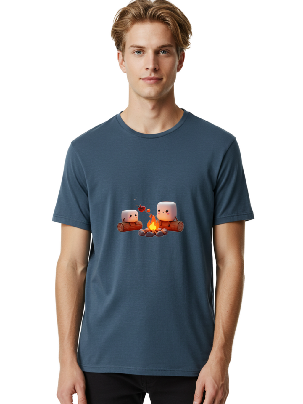 Camping-Marshmallows Men'S Graphic Tee, 100% Cotton, Comfortable Casual Summer Wear, Machine Washable, Vintage Camera, Old Camera, Antique Camera, Black Camera, Classic Photography, Photography Equipment, Nostalgic Device, Film Camera, Bal932