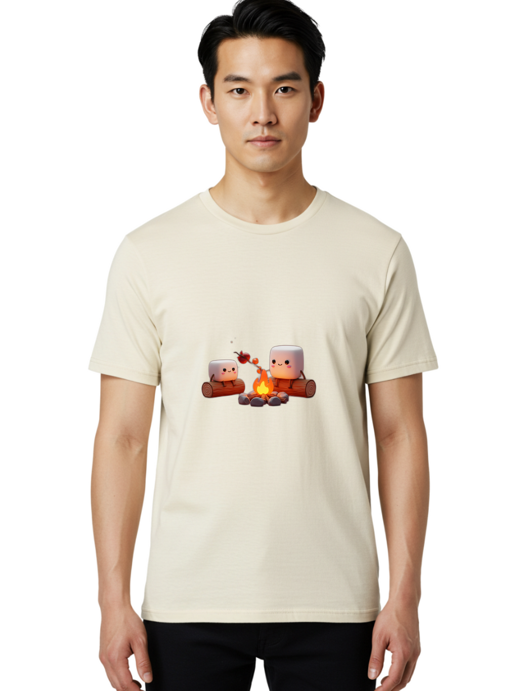 Camping-Marshmallows Men'S Graphic Tee, 100% Cotton, Comfortable Casual Summer Wear, Machine Washable, Vintage Camera, Old Camera, Antique Camera, Black Camera, Classic Photography, Photography Equipment, Nostalgic Device, Film Camera, Bal932