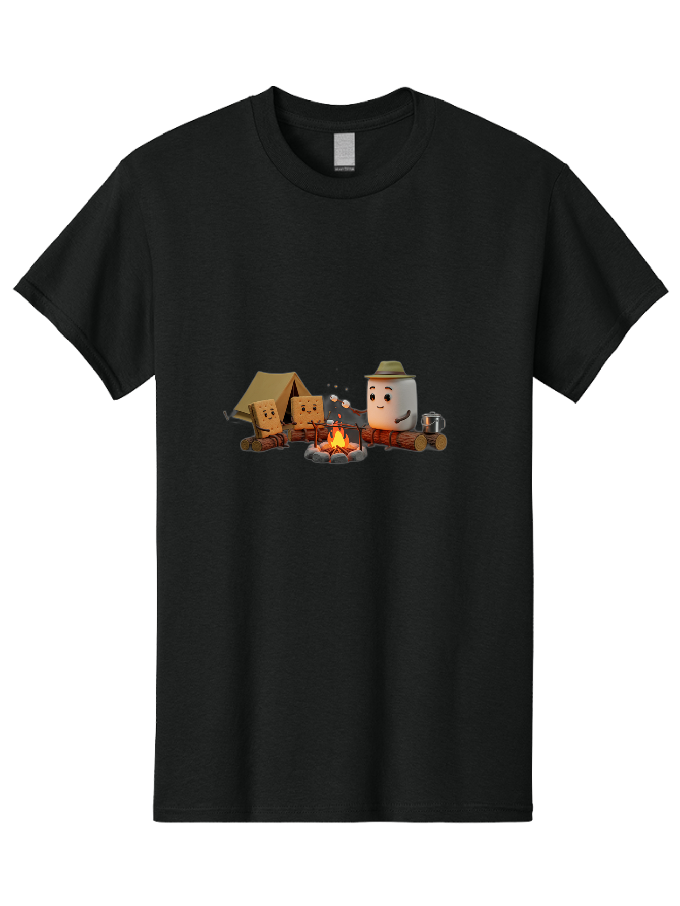 Camping-S-Mores Men'S Graphic Tee, 100% Cotton, Comfortable Casual Summer Wear, Machine Washable, Vintage Camera, Old Camera, Antique Camera, Black Camera, Classic Photography, Photography Equipment, Nostalgic Device, Film Camera, Camera Art Bal933