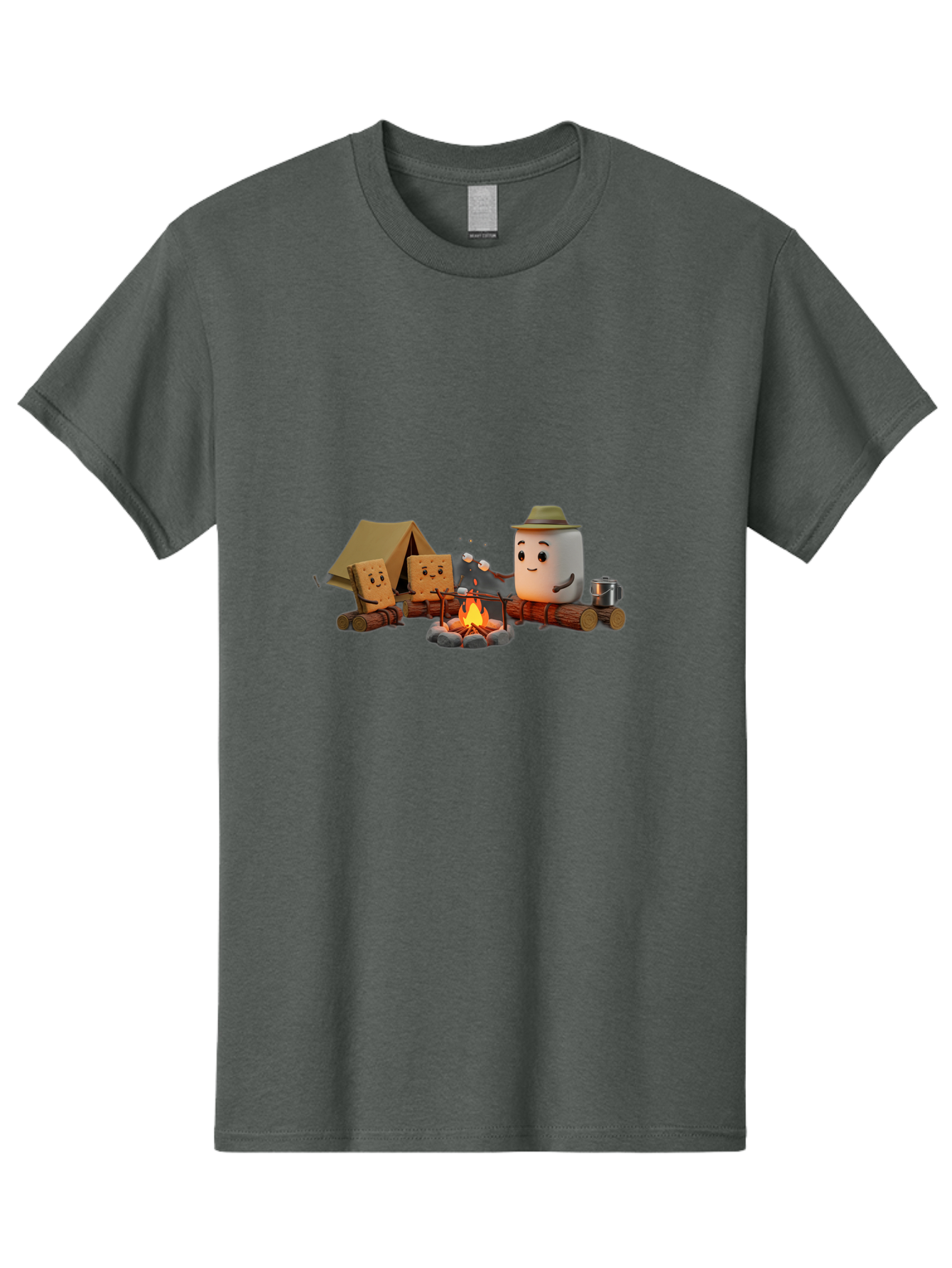 Camping-S-Mores Men'S Graphic Tee, 100% Cotton, Comfortable Casual Summer Wear, Machine Washable, Vintage Camera, Old Camera, Antique Camera, Black Camera, Classic Photography, Photography Equipment, Nostalgic Device, Film Camera, Camera Art Bal933