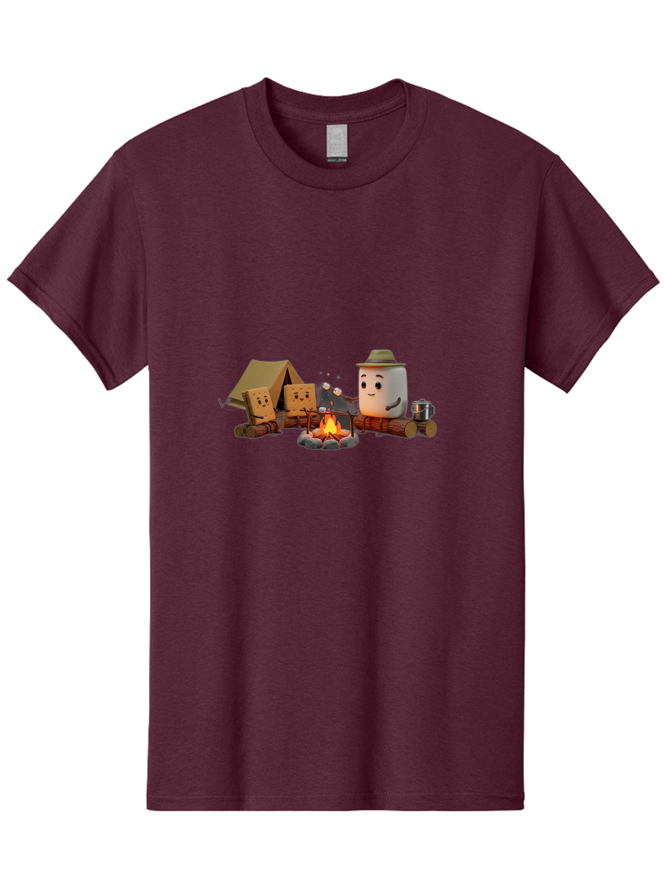 Camping-S-Mores Men'S Graphic Tee, 100% Cotton, Comfortable Casual Summer Wear, Machine Washable, Vintage Camera, Old Camera, Antique Camera, Black Camera, Classic Photography, Photography Equipment, Nostalgic Device, Film Camera, Camera Art Bal933