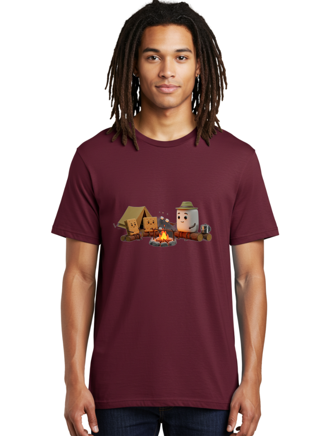 Camping-S-Mores Men'S Graphic Tee, 100% Cotton, Comfortable Casual Summer Wear, Machine Washable, Vintage Camera, Old Camera, Antique Camera, Black Camera, Classic Photography, Photography Equipment, Nostalgic Device, Film Camera, Camera Art Bal933